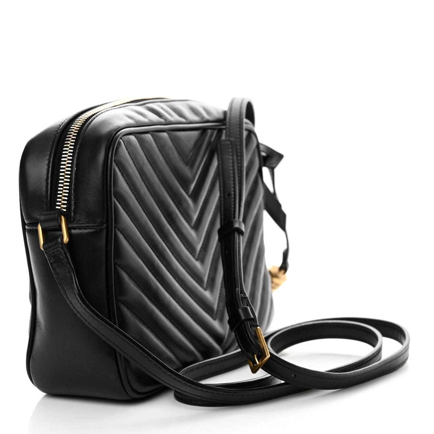 Calfskin Matelasse Monogram Lou Camera Bag Black