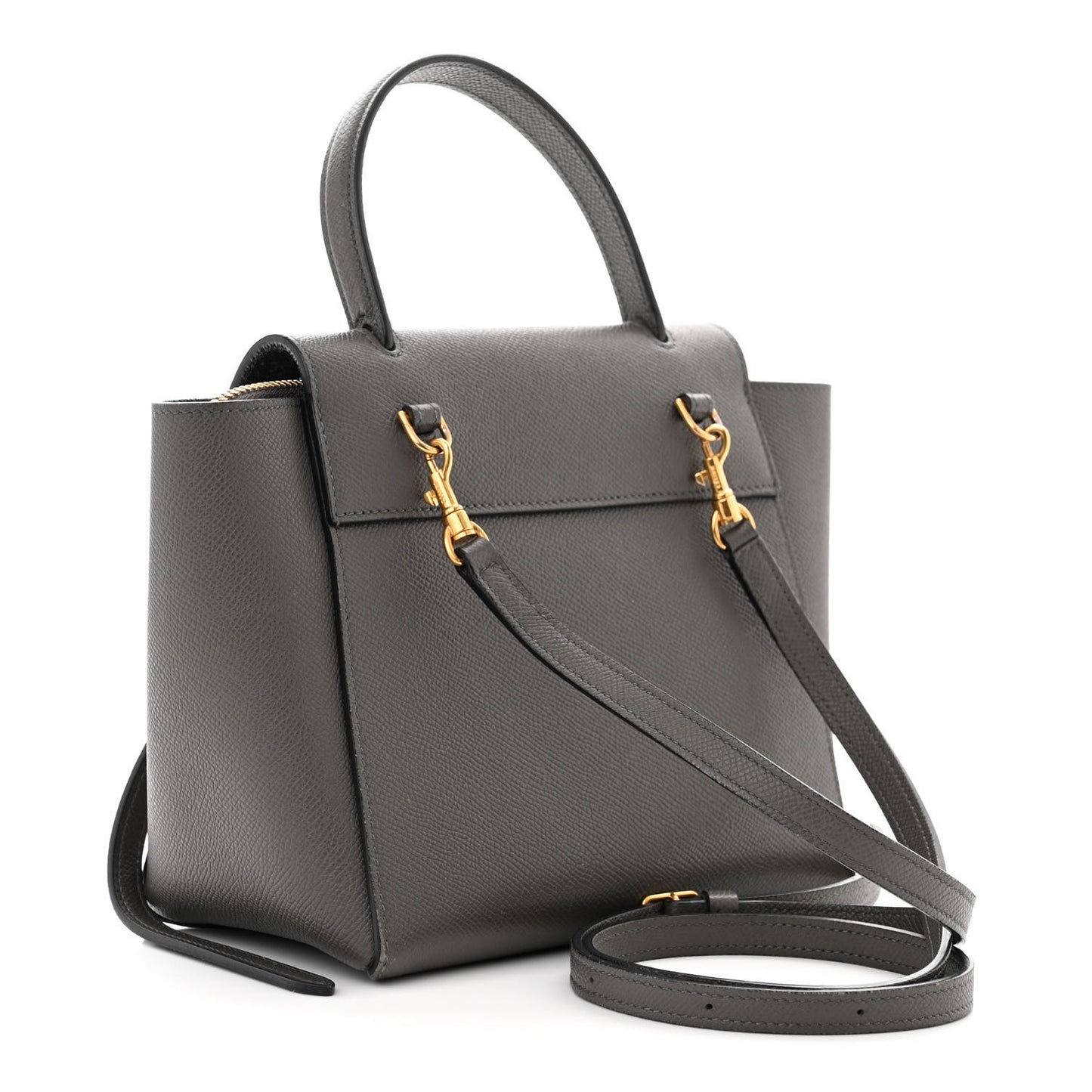 Grained Calfskin Micro Belt Bag Grey