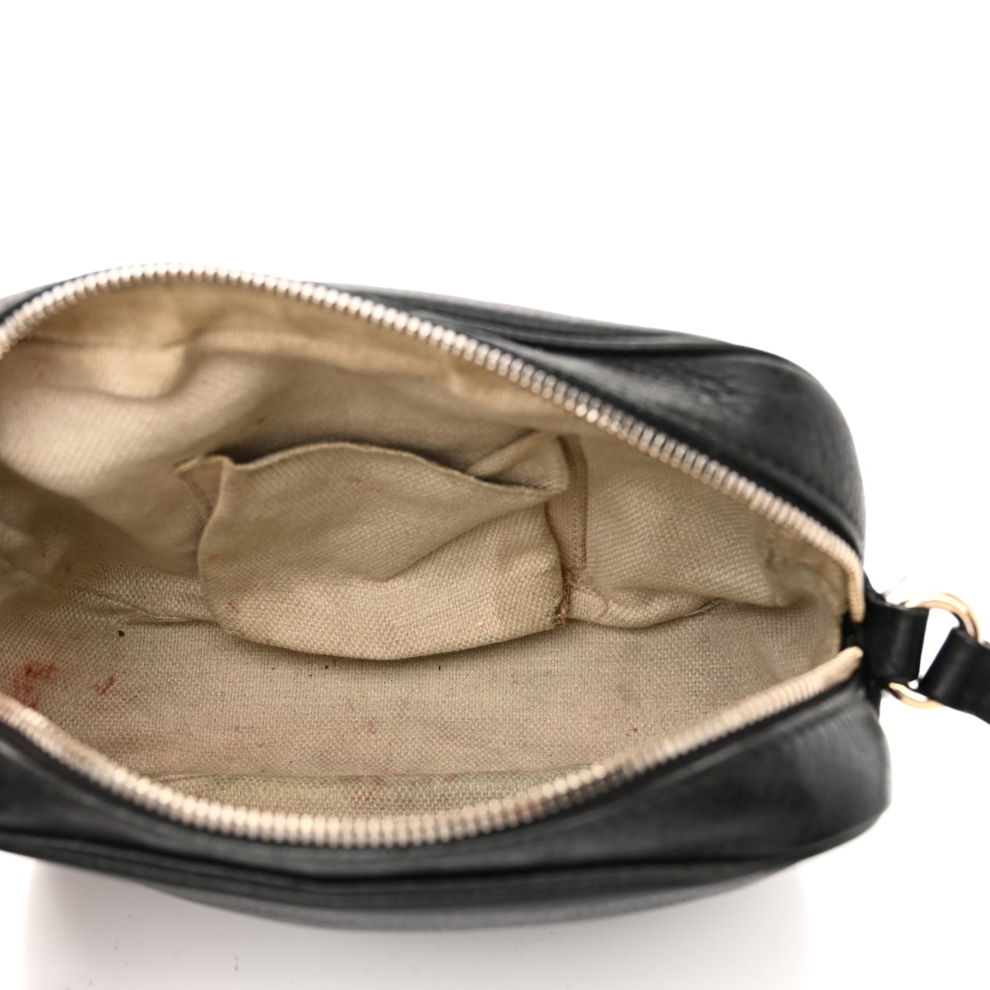 Pebbled Calfskin Small Soho Disco Bag Black