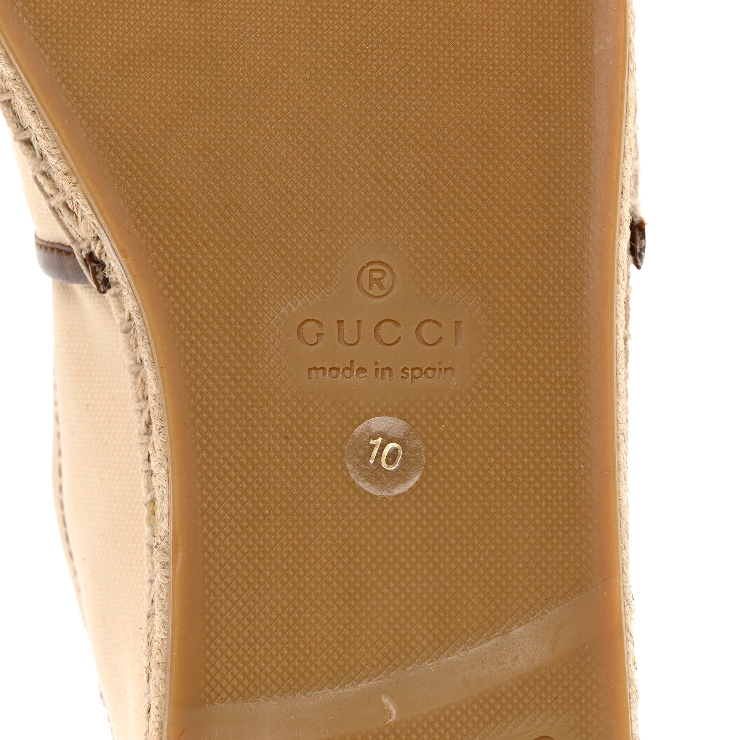 Gucci Canvas Miro Soft Calfskin Logo Mens Espadrilles 10 Greggio Cuir 6 of 10