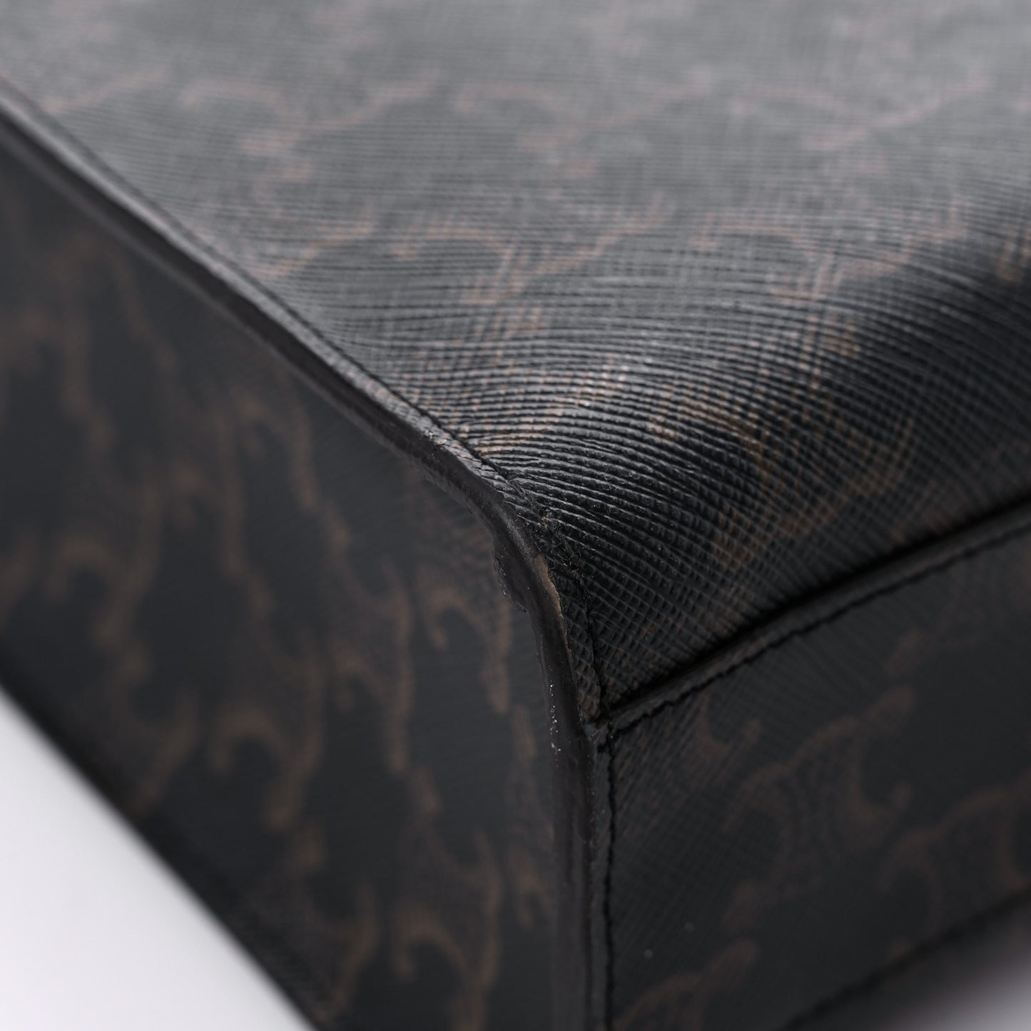 Triomphe Canvas Calfskin Paris Print Small Vertical Cabas Tan