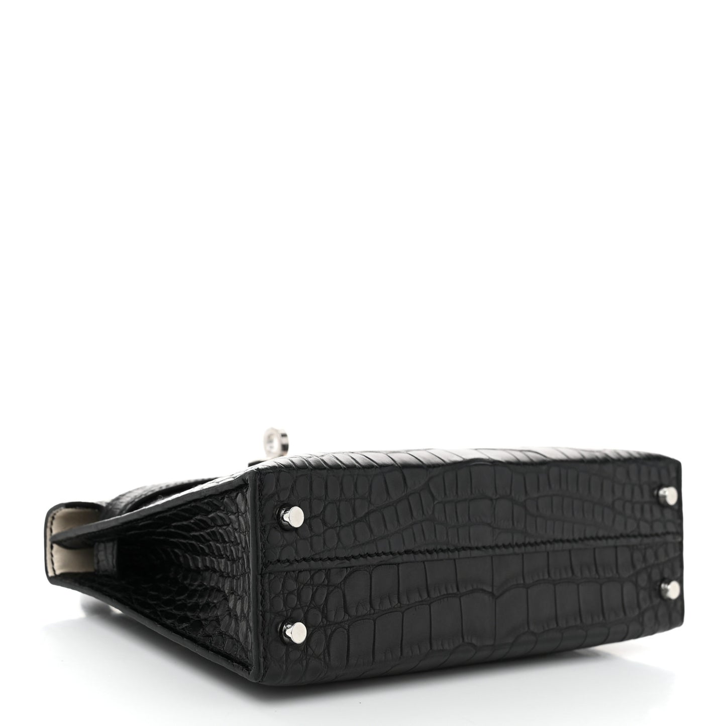 Matte Alligator Horseshoe Mini Kelly Sellier 20 Black Nata