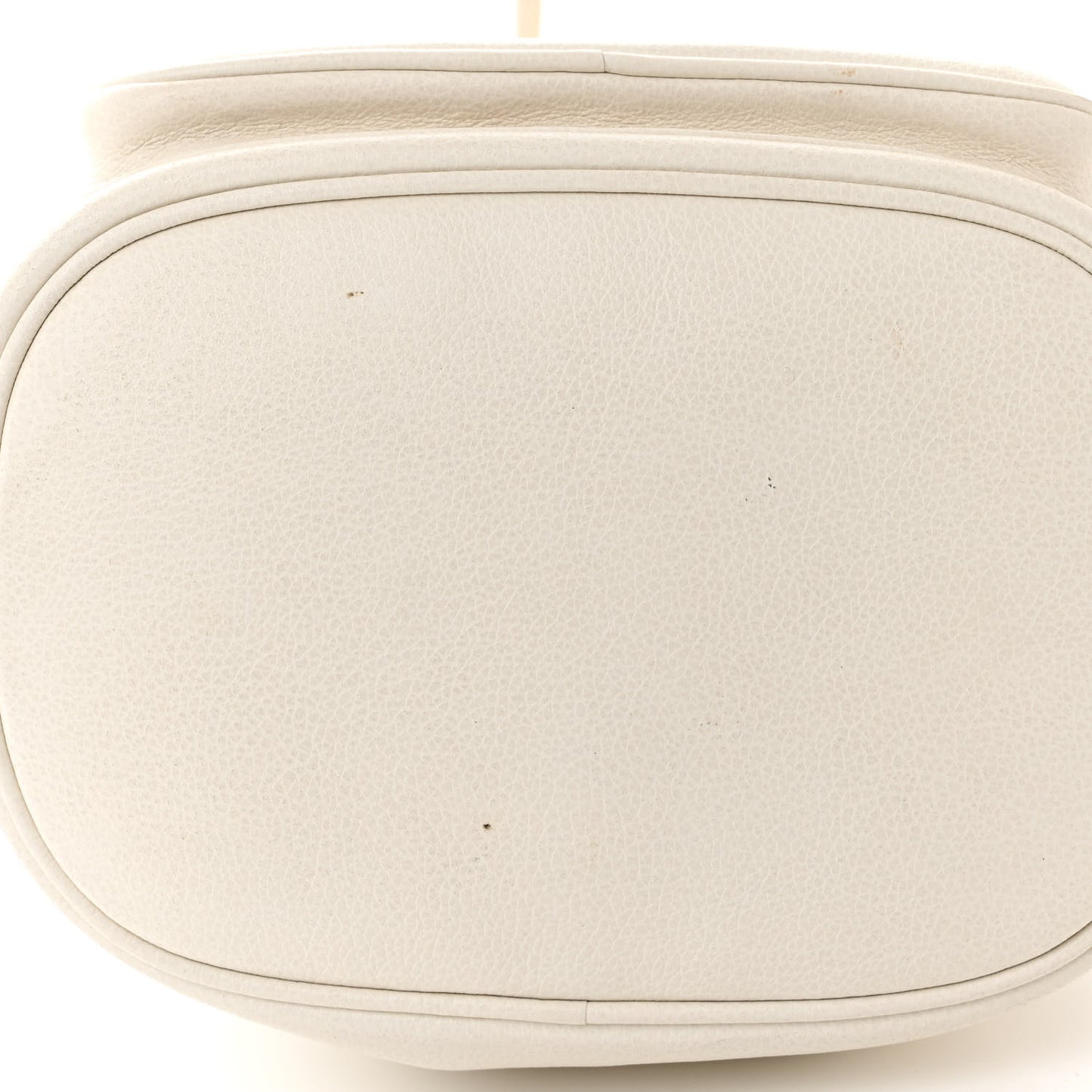 Glace Calfskin Logo Mini Bucket Crossbody Bag White