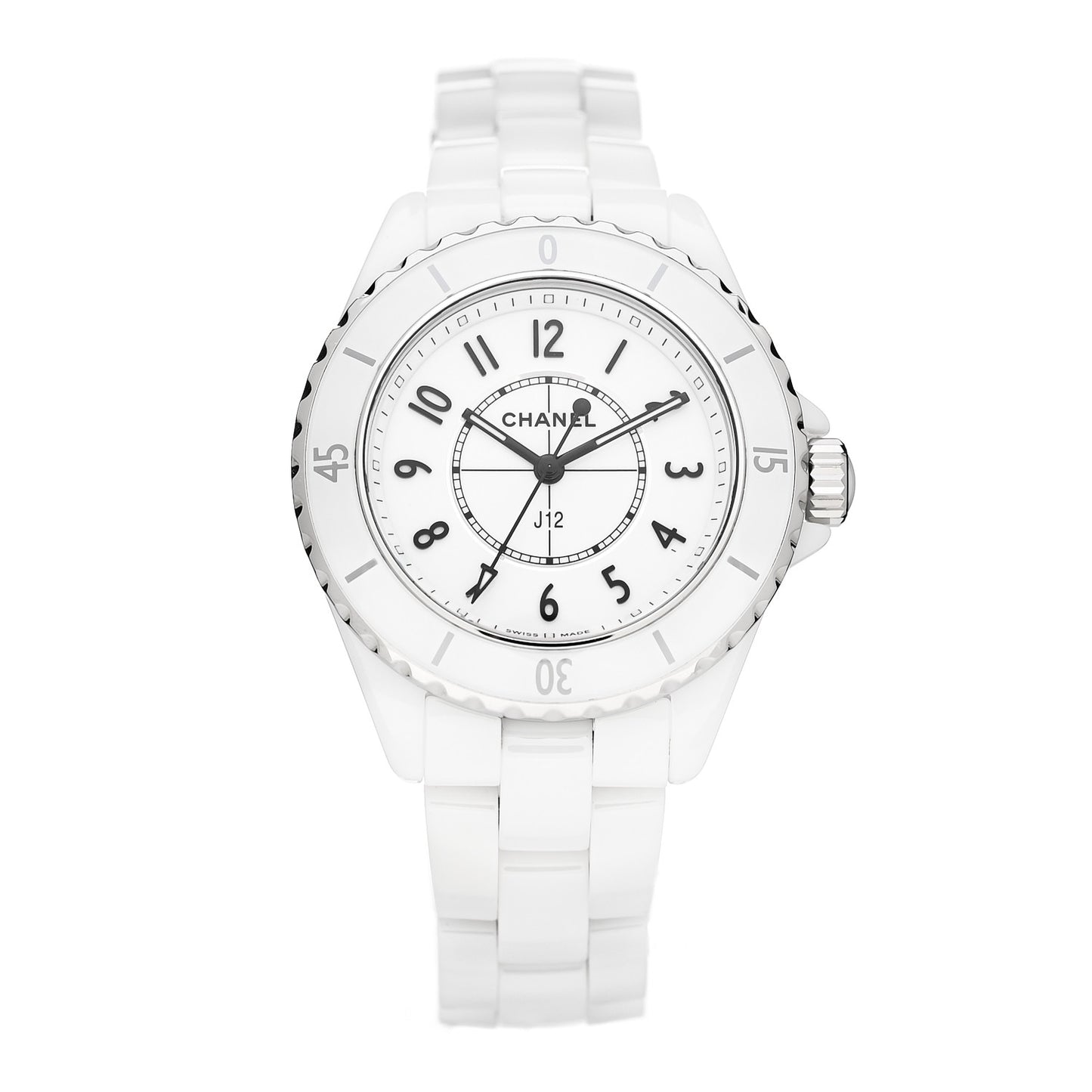 Stainless Steel Ceramic 33mm J12 Quartz Watch White