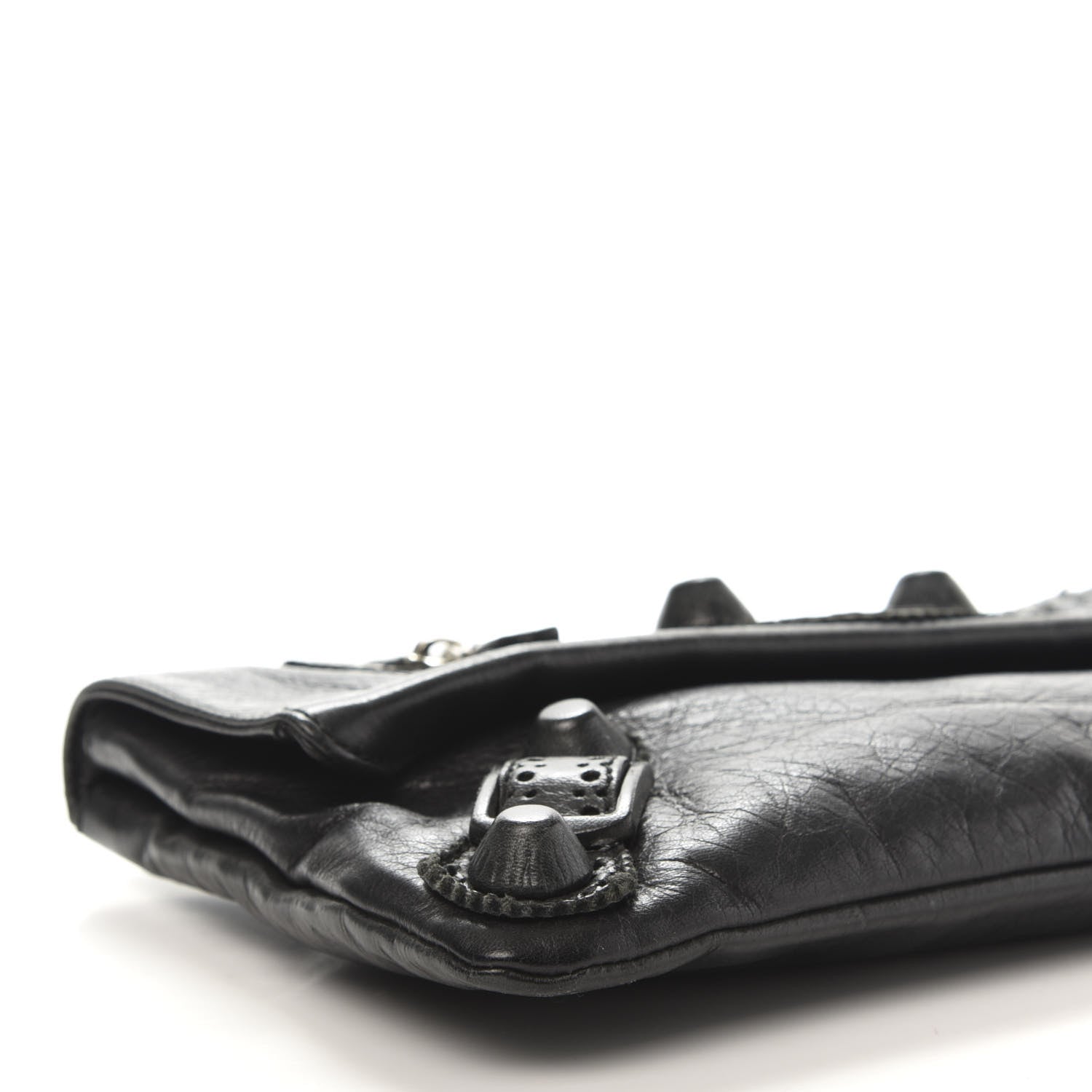 Balenciaga Agneau Giant Brogues Hardware Envelope Clutch Black 7 of 11