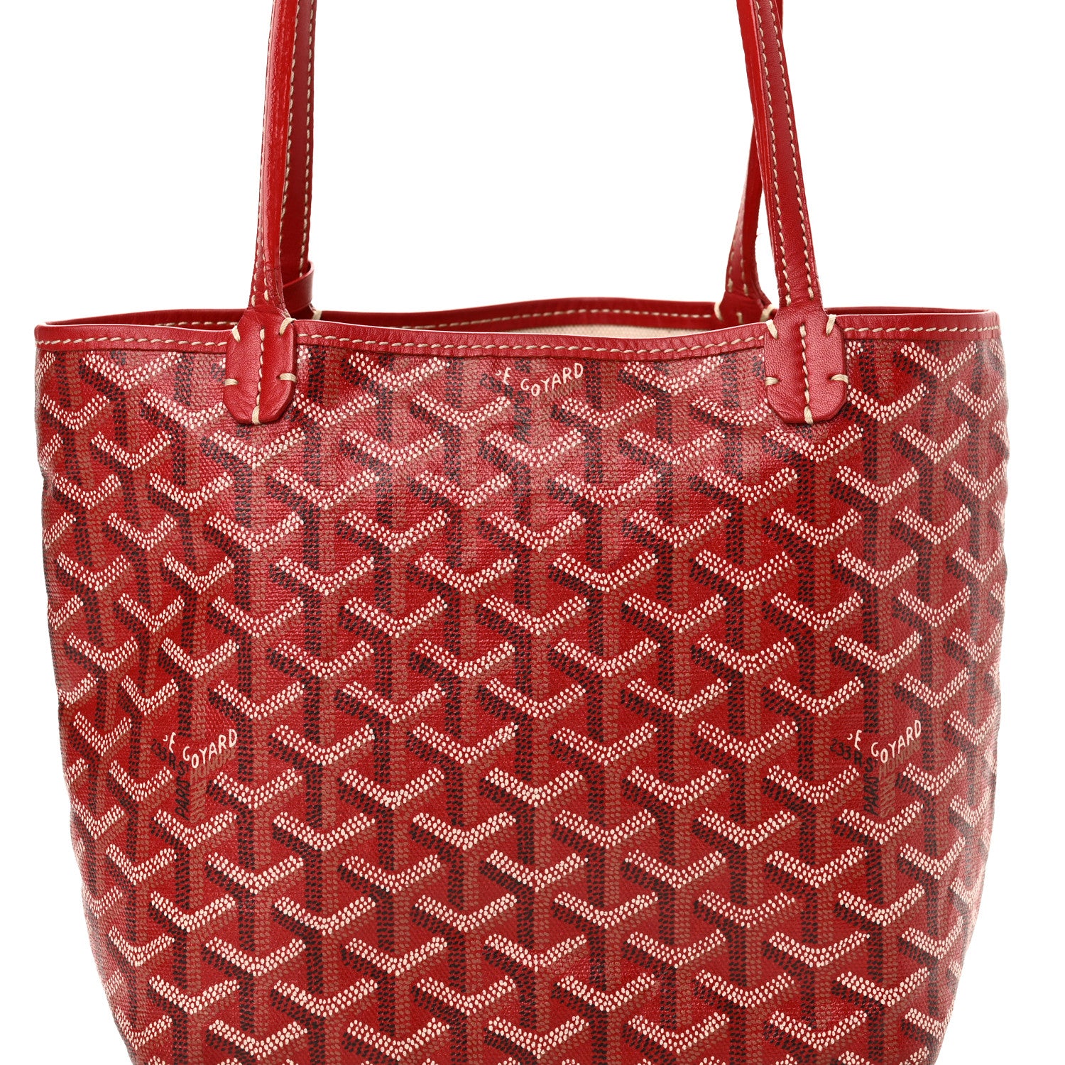 Goyard Goyardine Saint Louis Junior Jr PM Tote Red 8 of 10