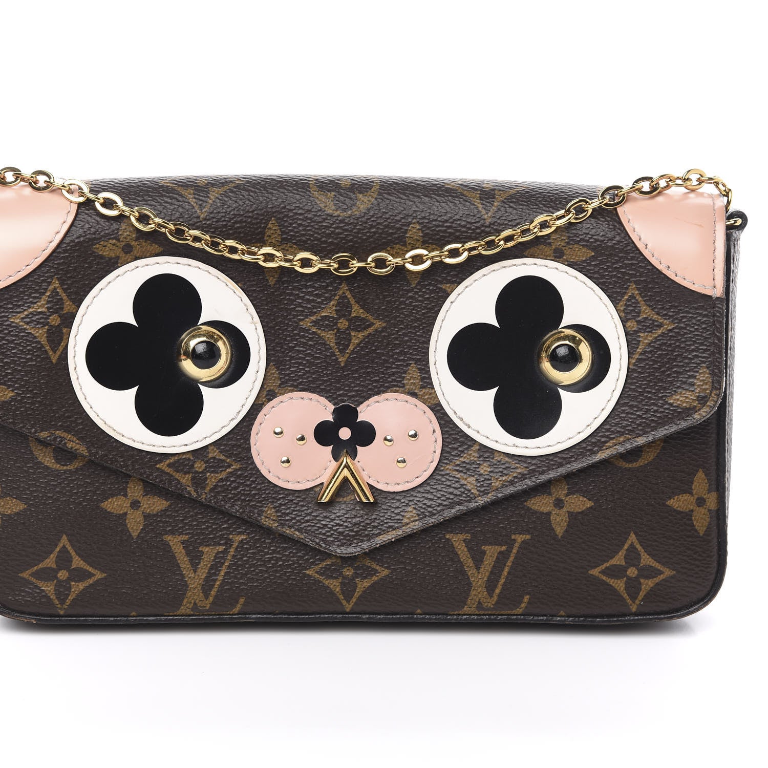 Louis Vuitton Monogram Valentine Dog Pochette Felicie Chain Wallet 10 of 13