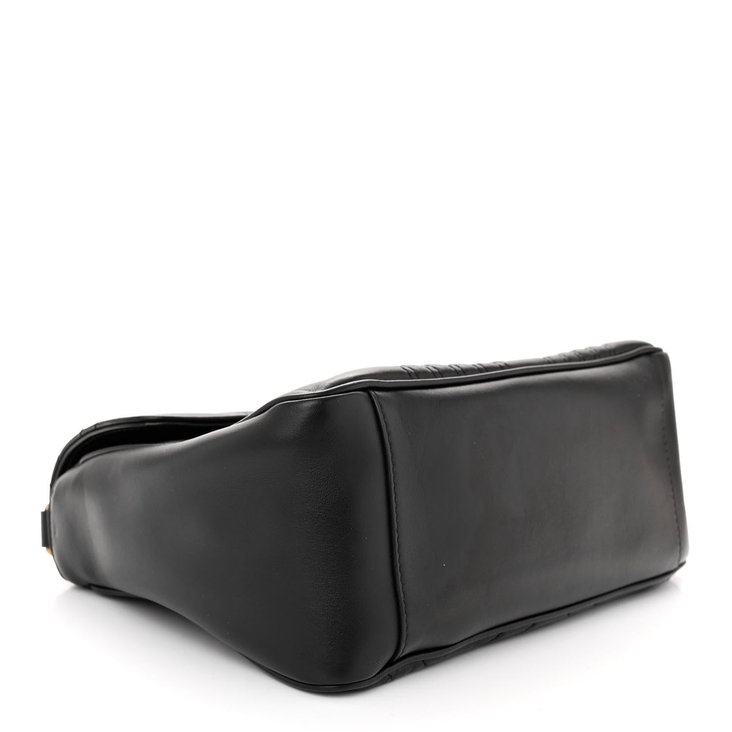 Gucci Calfskin Matelasse Small GG Marmont Top Handle Shoulder Bag Black 4 of 10