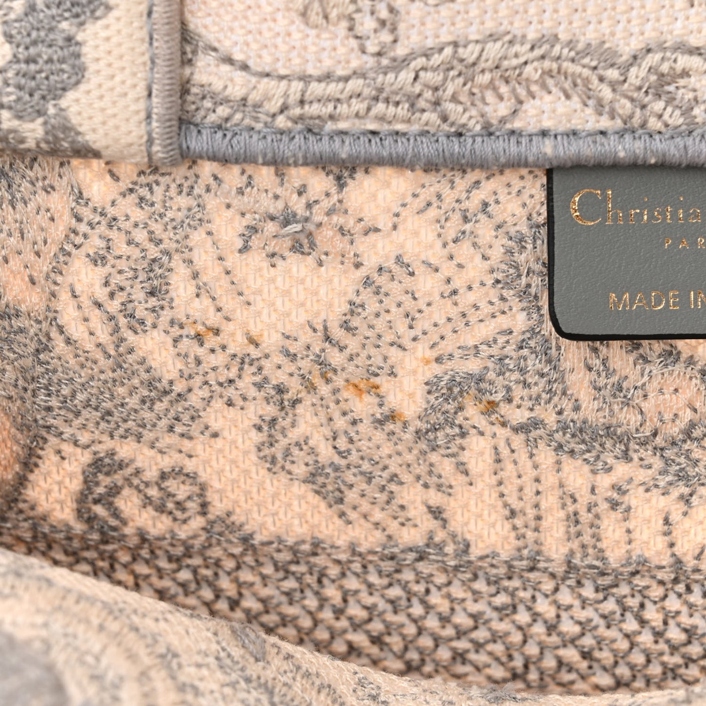 Canvas Embroidered Medium Dioriviera Toile De Jouy Book Tote Gray