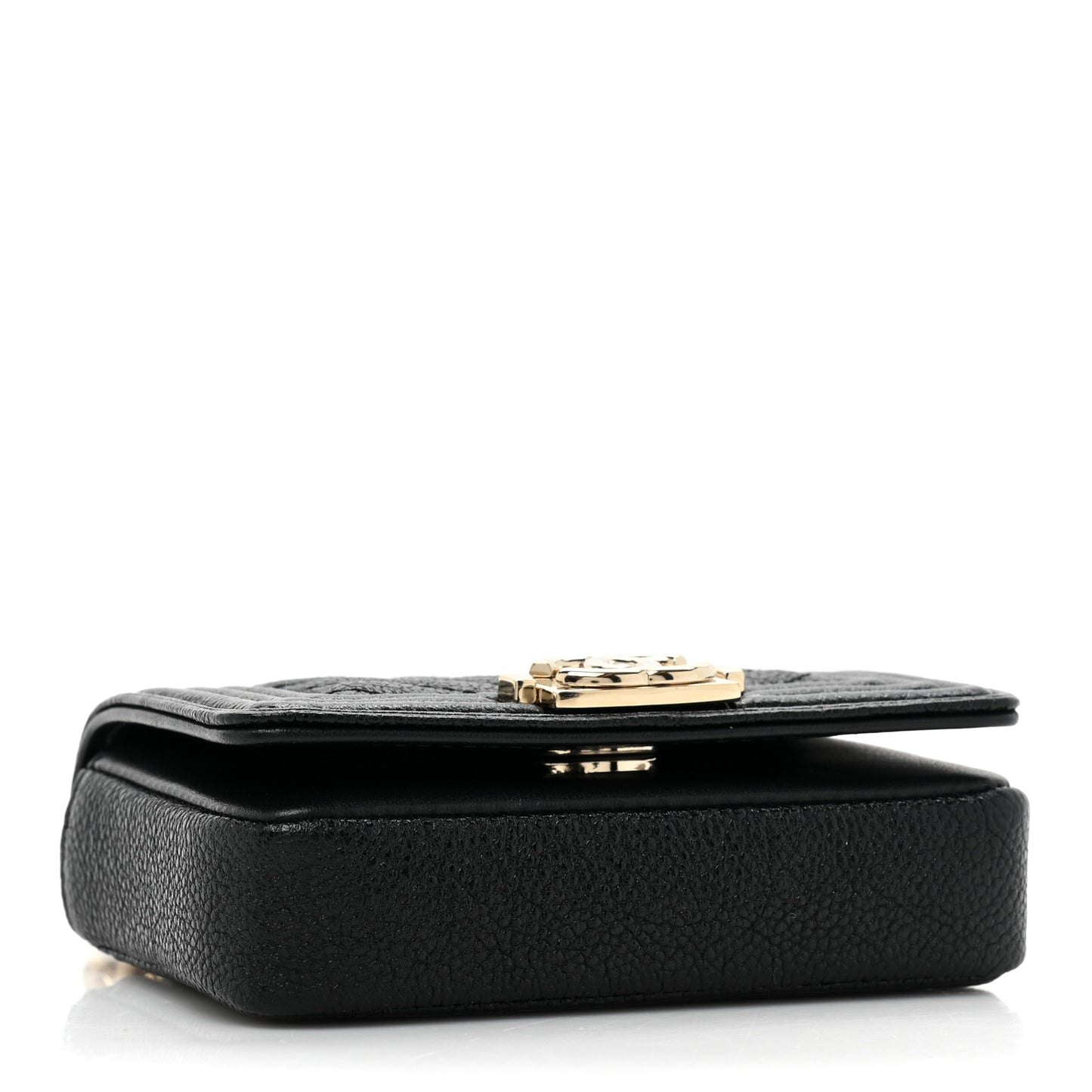 Caviar Chevron Quilted Boy Flap Waist Belt Bag Black