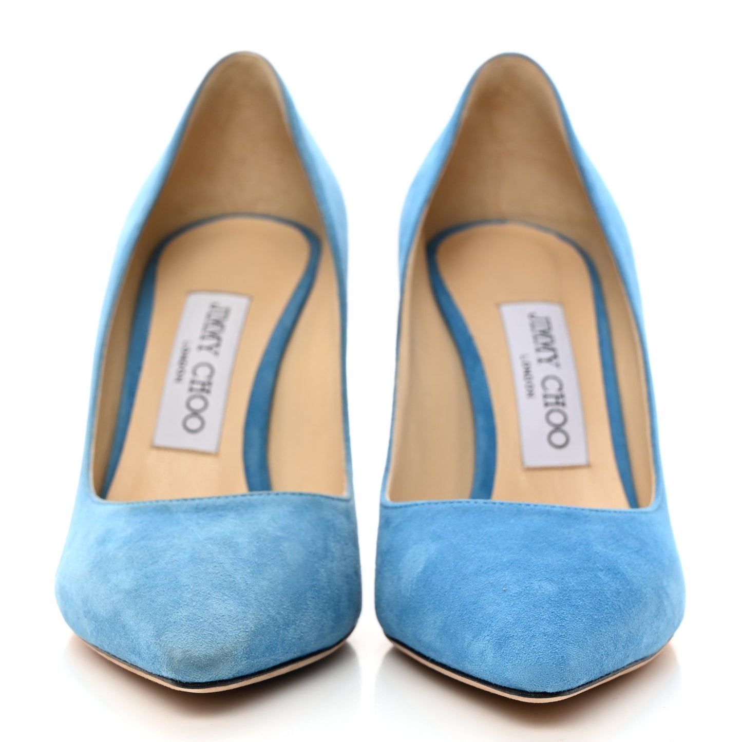 JIMMY CHOO Suede Romy 100 Pumps 36.5 Robot Blue
