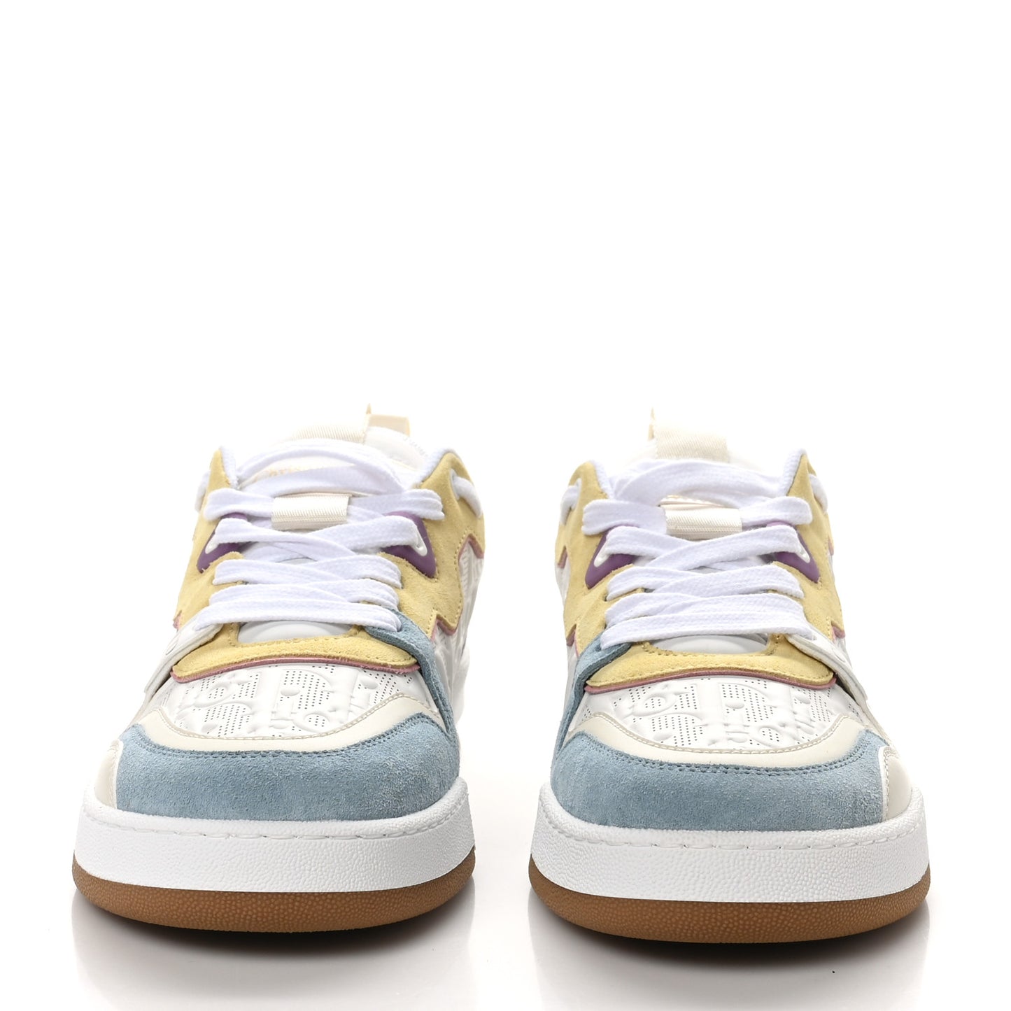 Calfskin Oblique Laser Perforated Dior One Low Sneakers 37.5 White Multicolor