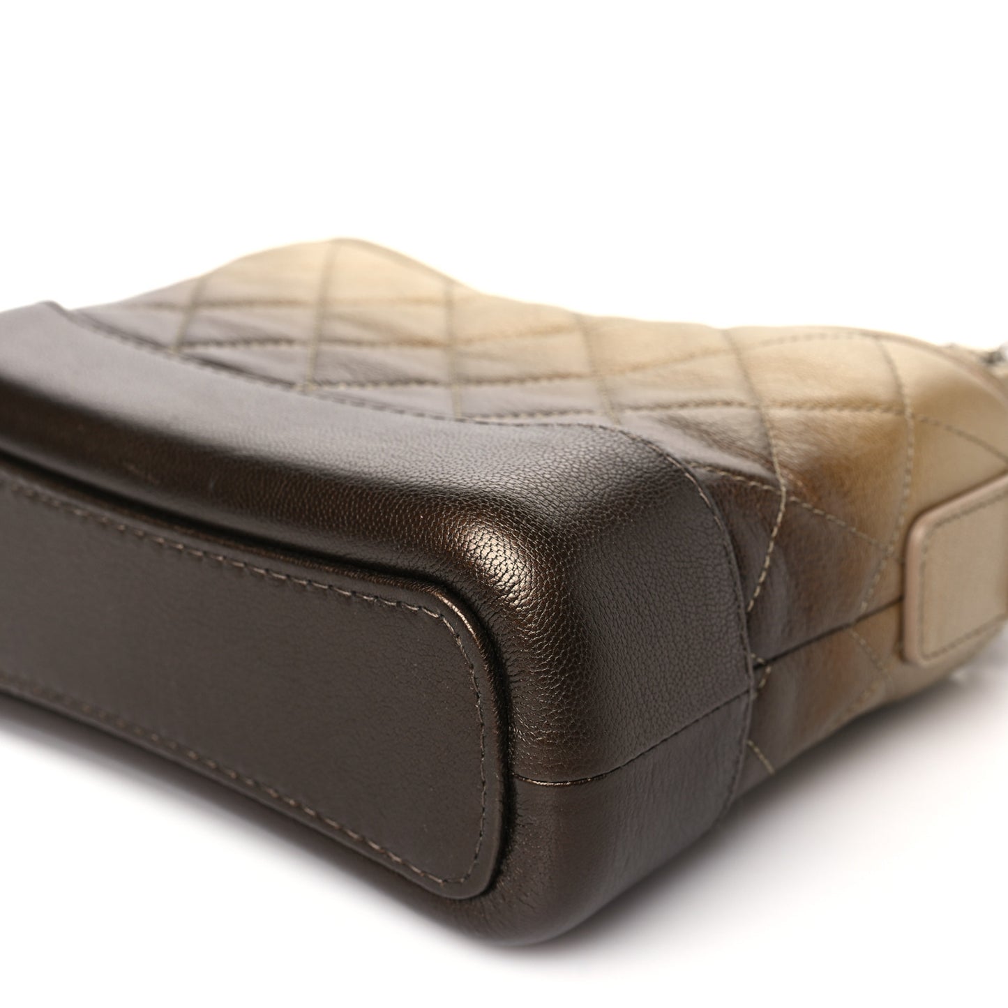 Metallic Goatskin Quilted Small Gabrielle Hobo Gold Bronze