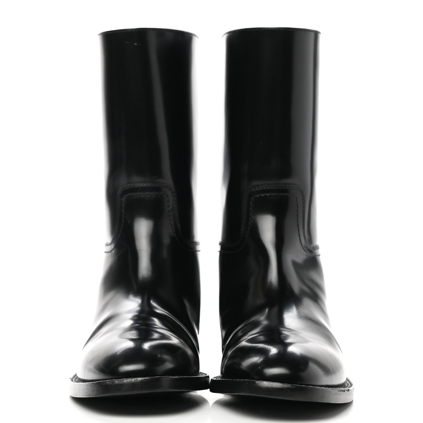 Patent Matte Calfskin Master Ankle Boots 37.5 Black