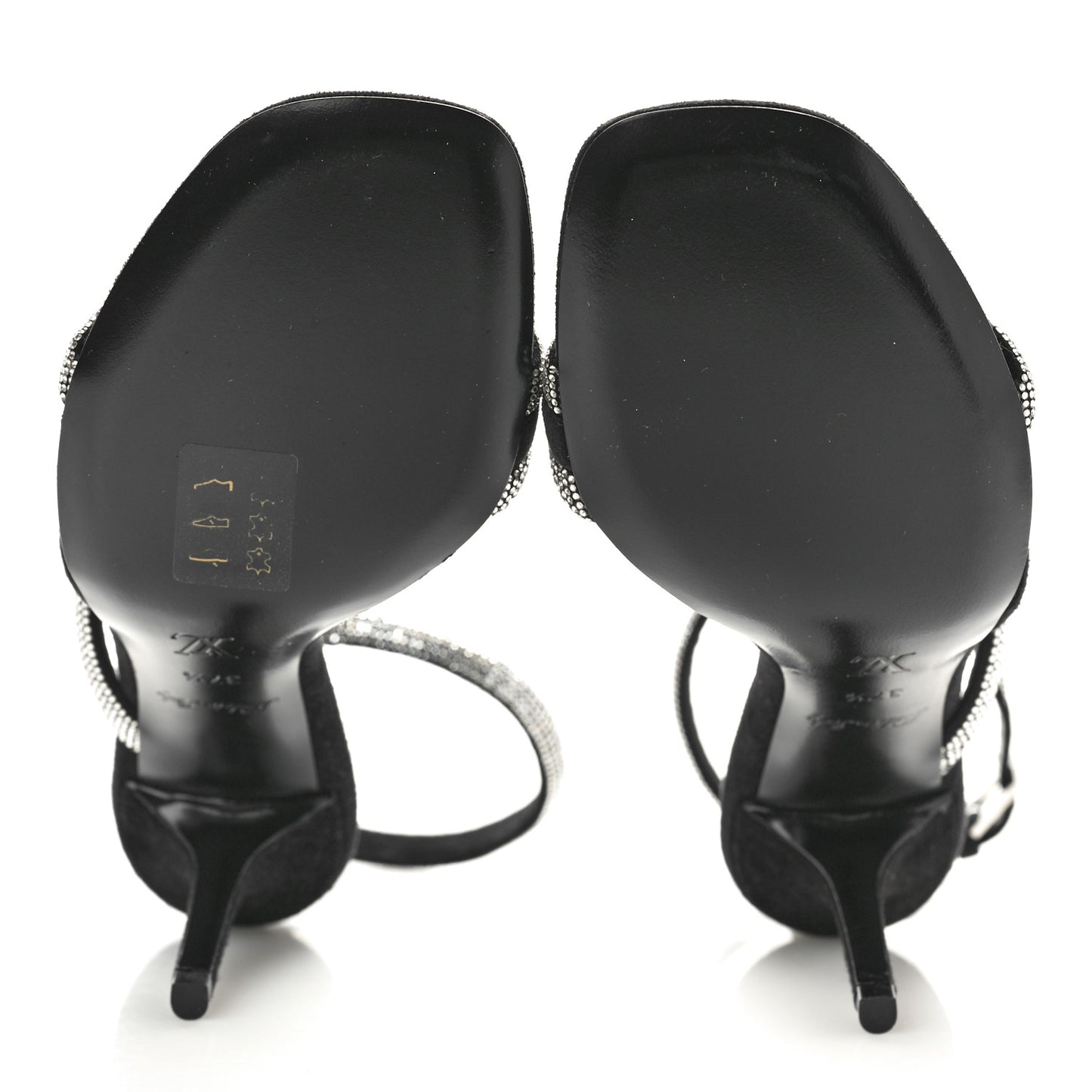 Suede Goat Rhinestone Appeal Sandals 37.5 Black