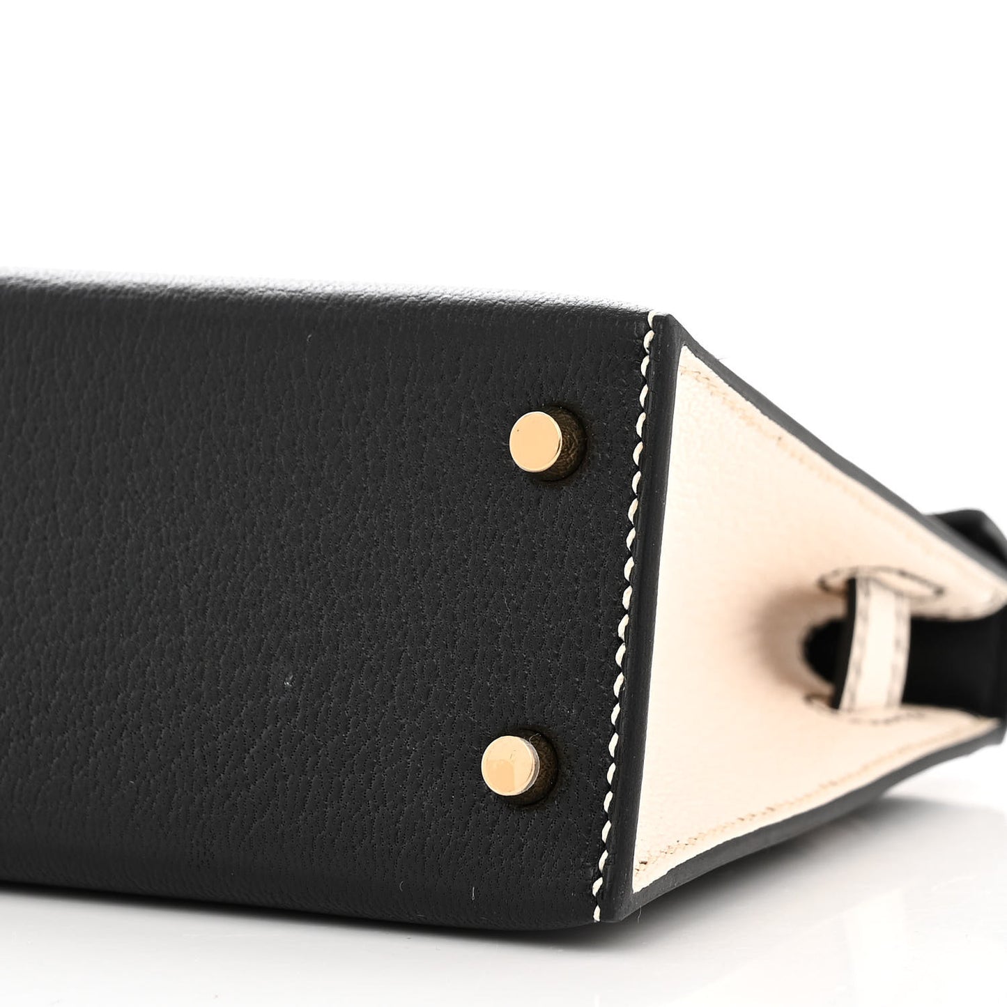 Chevre Mysore Horseshoe Mini Kelly Sellier 20 Black Craie