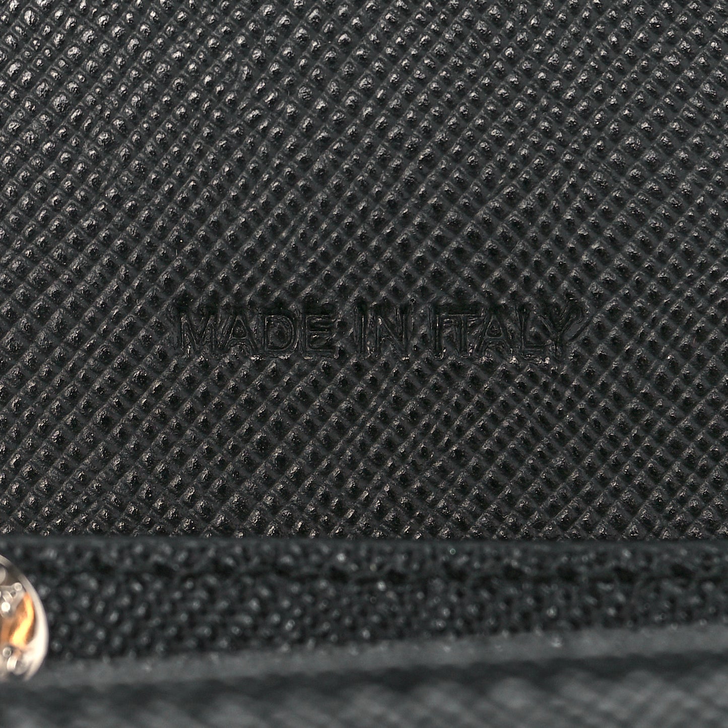 Saffiano Crystal Studded Chain Wallet Black