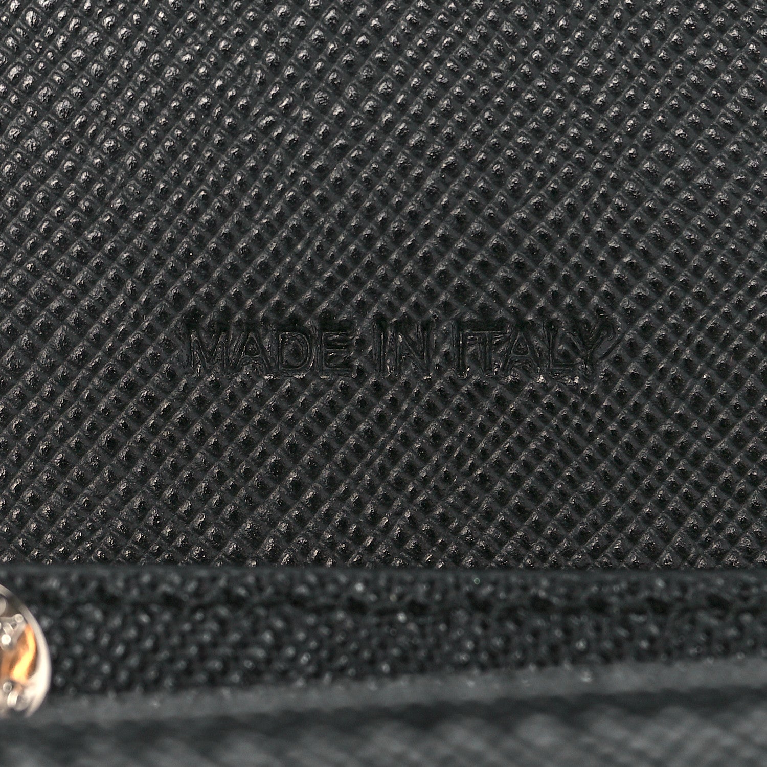 Prada Saffiano Crystal Studded Chain Wallet Black 7 of 8