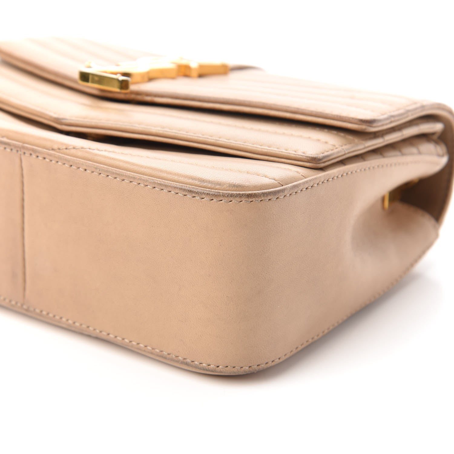 Saint Laurent Lambskin Matelasse Chevron Monogram Small Sulpice Bag Sable Beige 7 of 9