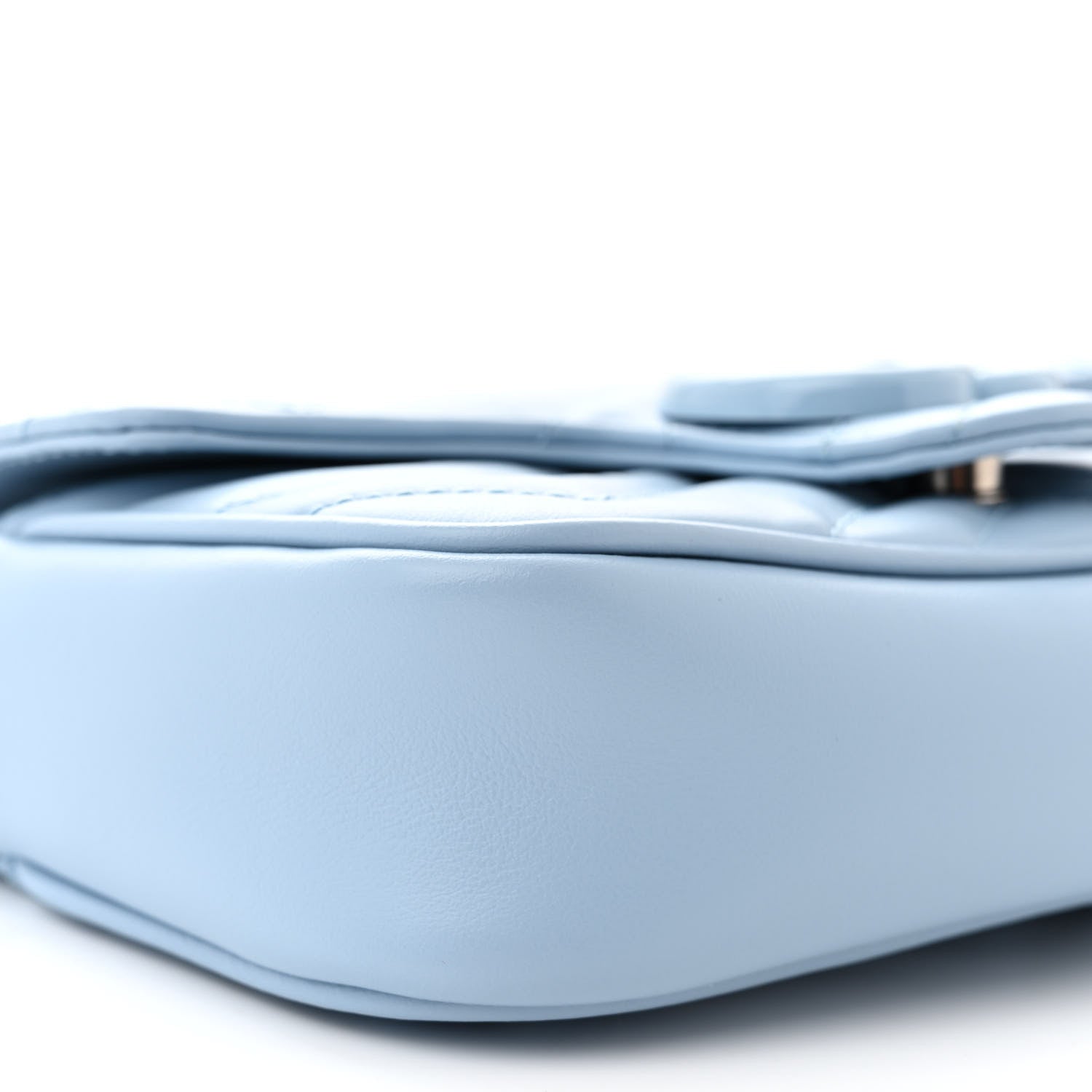 Gucci Calfskin Matelasse Monochrome GG Marmont Chain Belt Bag Porcelain Light Blue 9 of 12