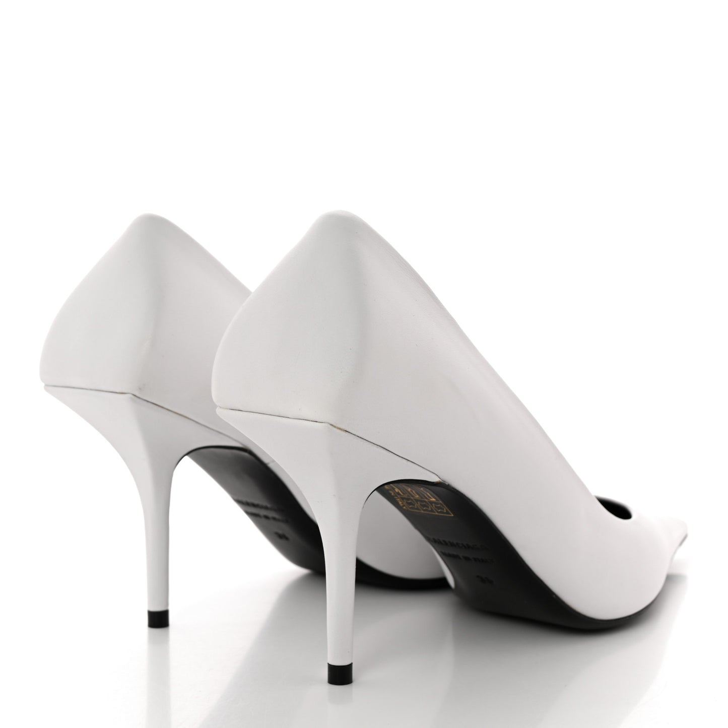 Soft Nappa Square Knife 80mm Pumps 36 White