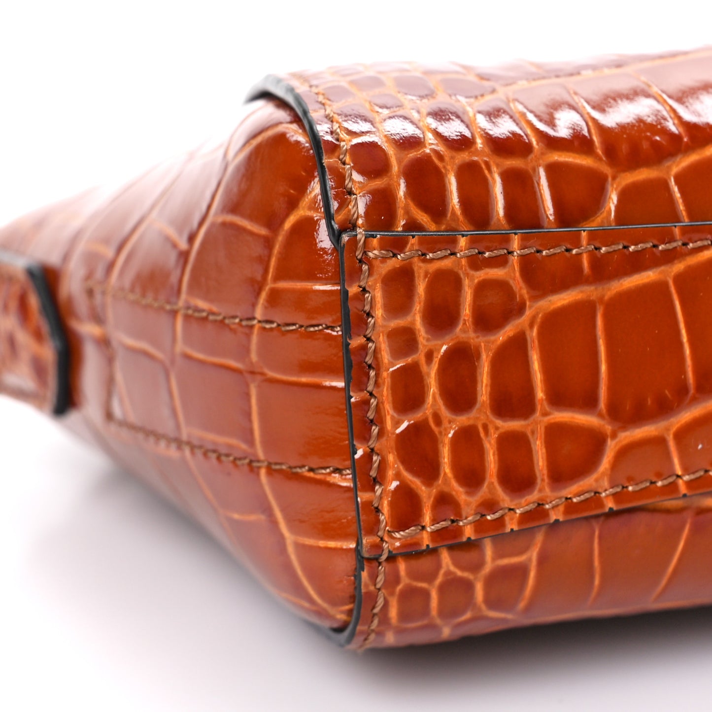 Calfskin Crocodile Embossed Nano Antigona Tan
