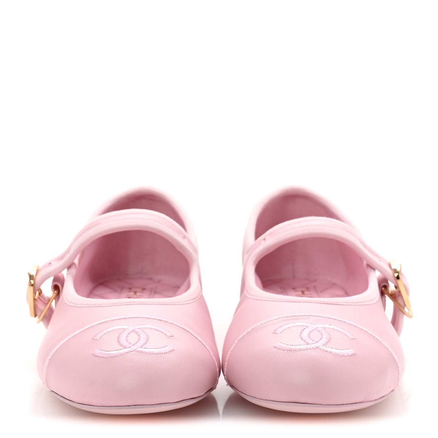 Lambskin Mary Jane Flats 37.5 Light Pink