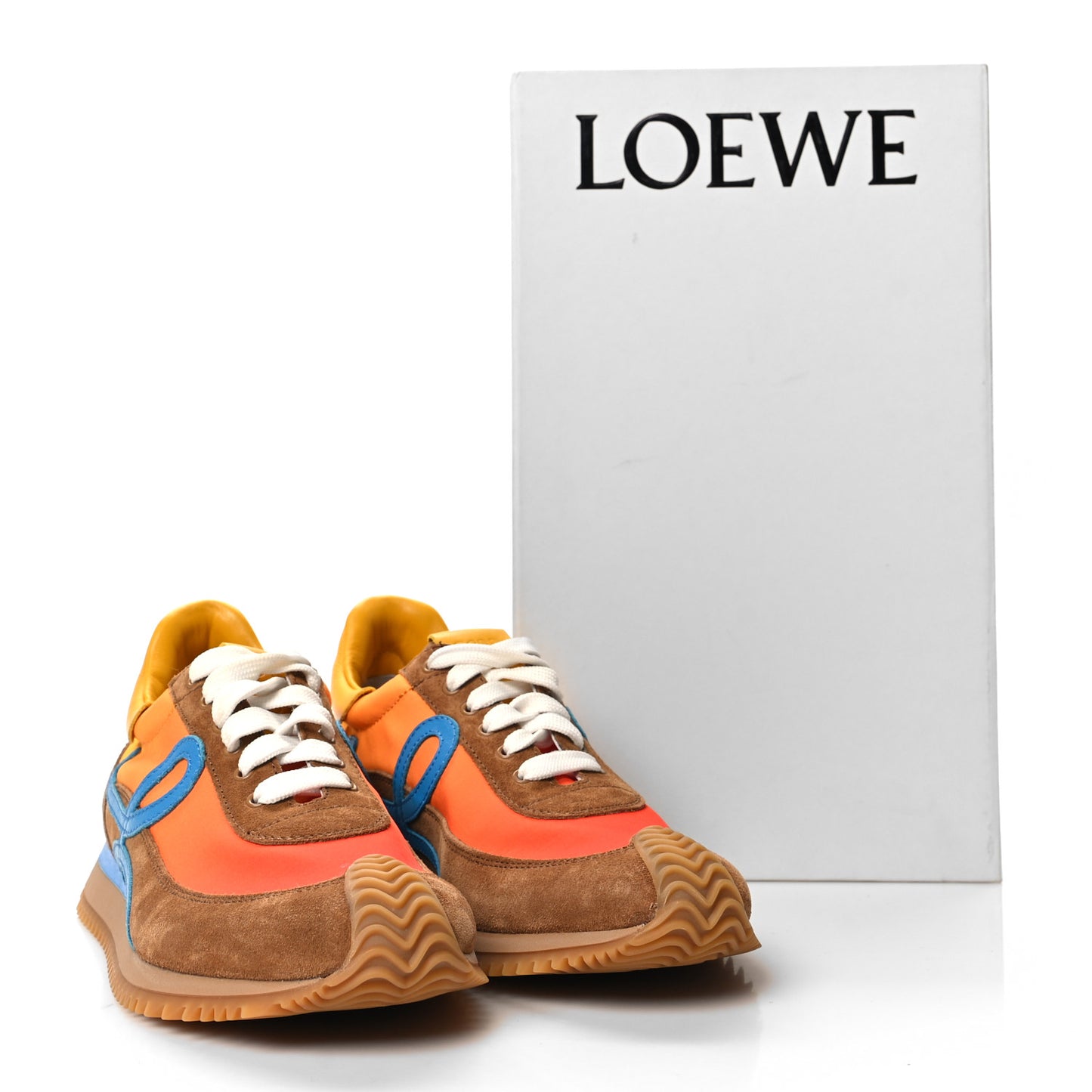 Fabric Suede Flow Retro Runner Sneakers 37 Blue Tan