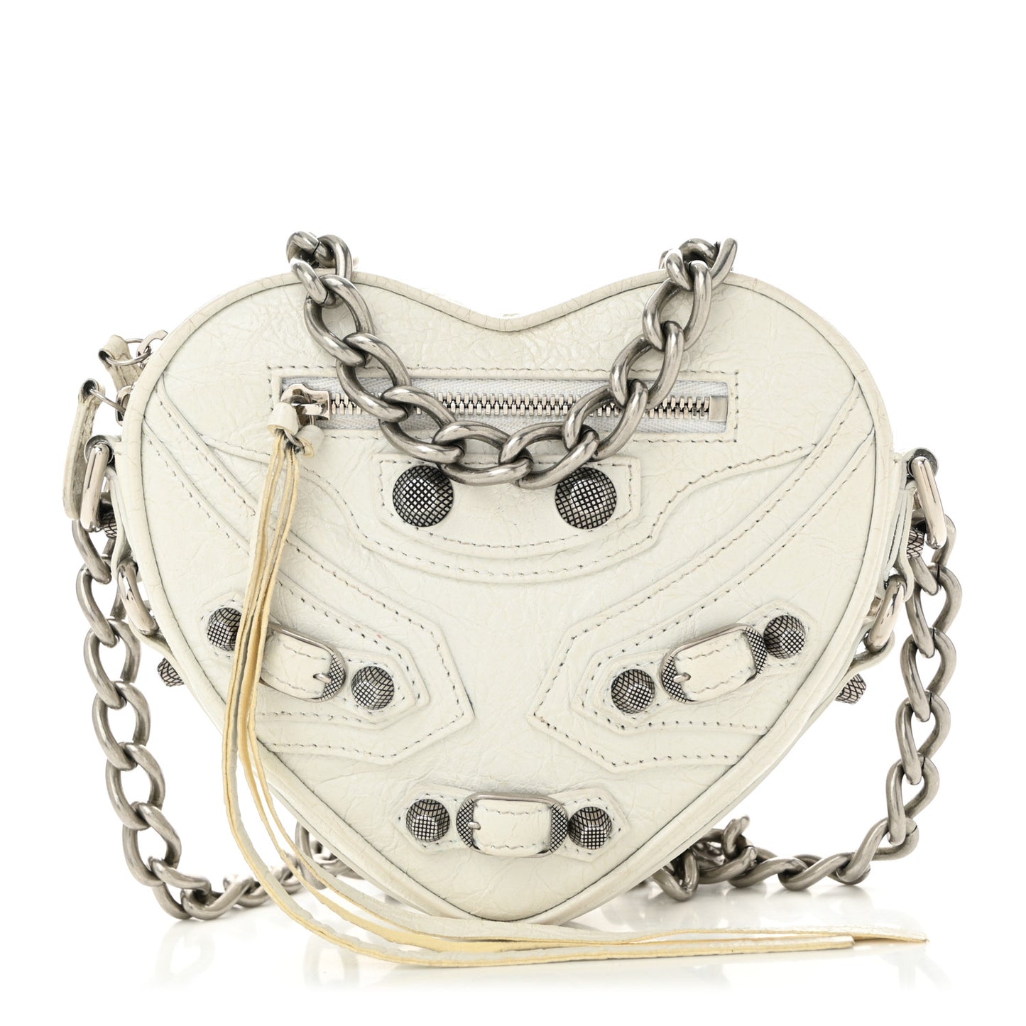 Agneau Arena Mini Le Cagole Heart Bag Optic White