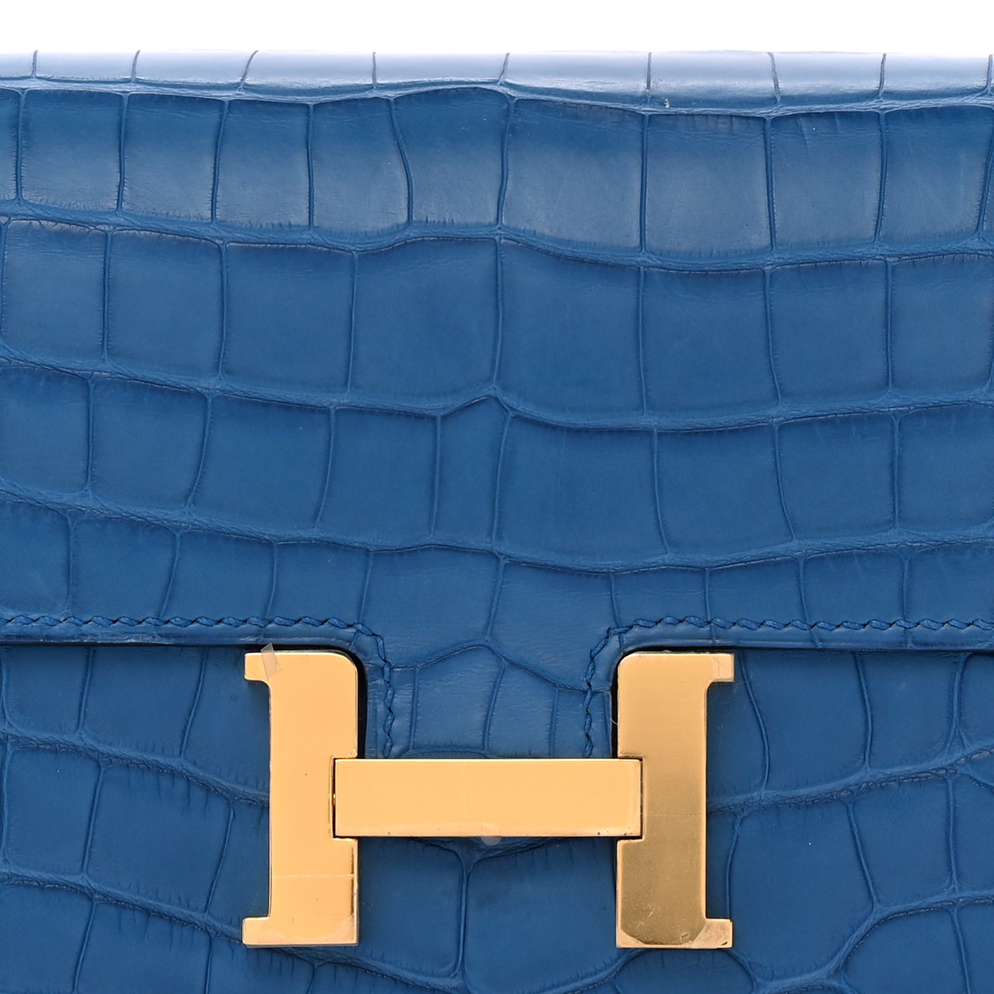 Matte Alligator Constance Long Wallet To Go Bleu Zellige