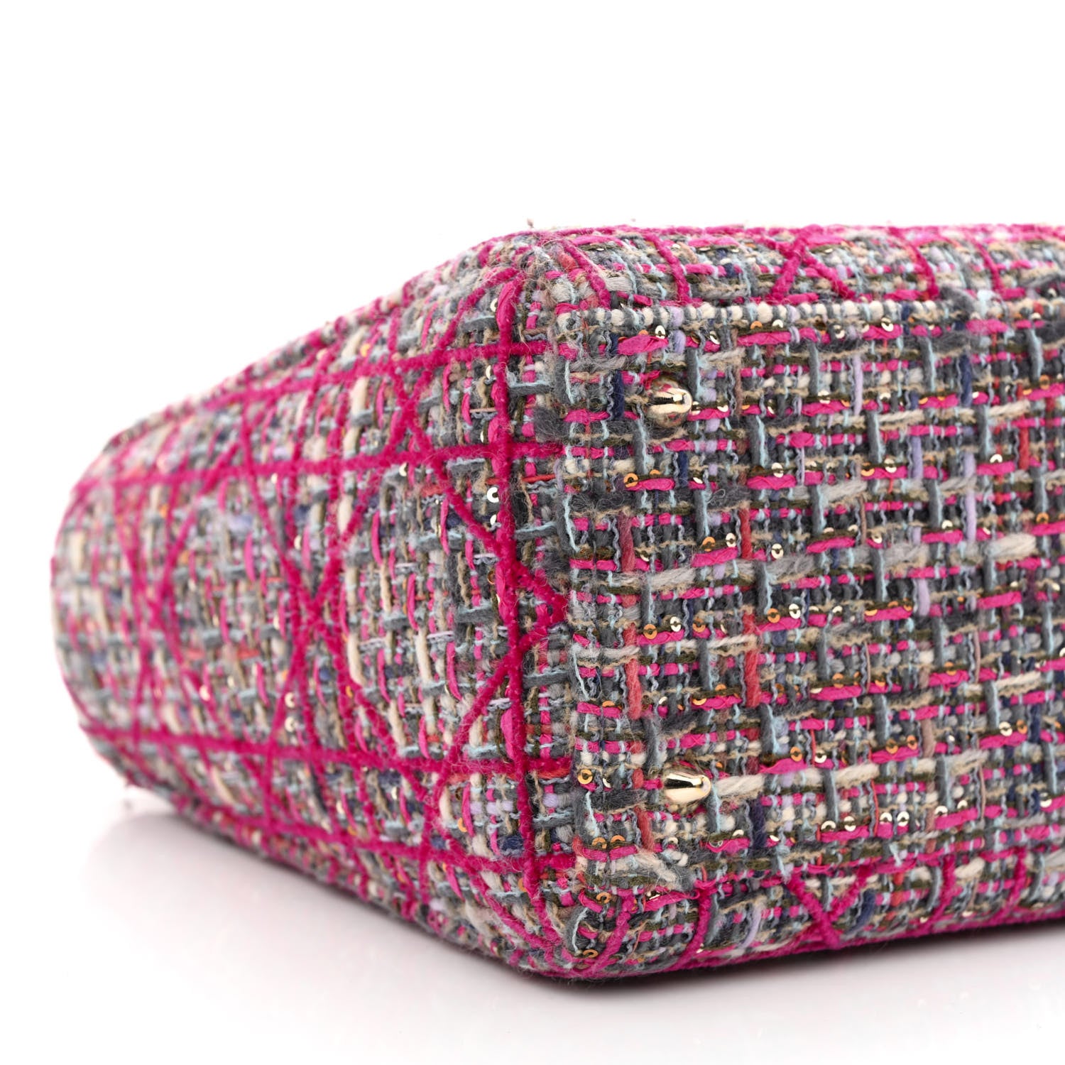 Christian Dior Tweed Medium Lady Dior Pink Multicolor 9 of 12