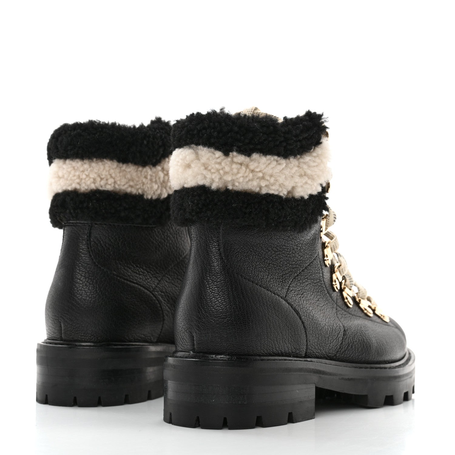 Jimmy Choo Suede Shearling Eshe Flat Boots 35.5 Black 4 of 7