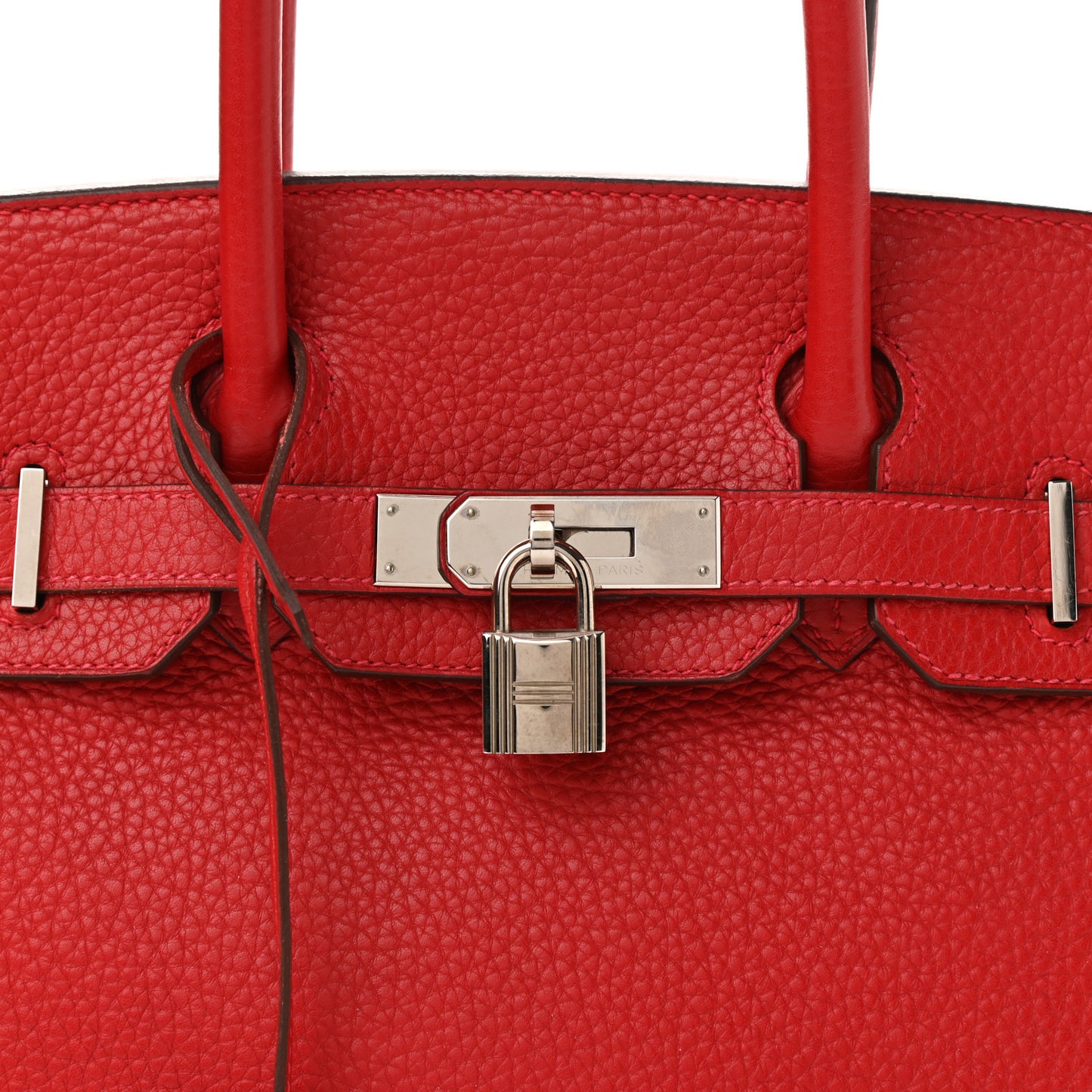 Taurillon Clemence Birkin 30 Rouge Casaque
