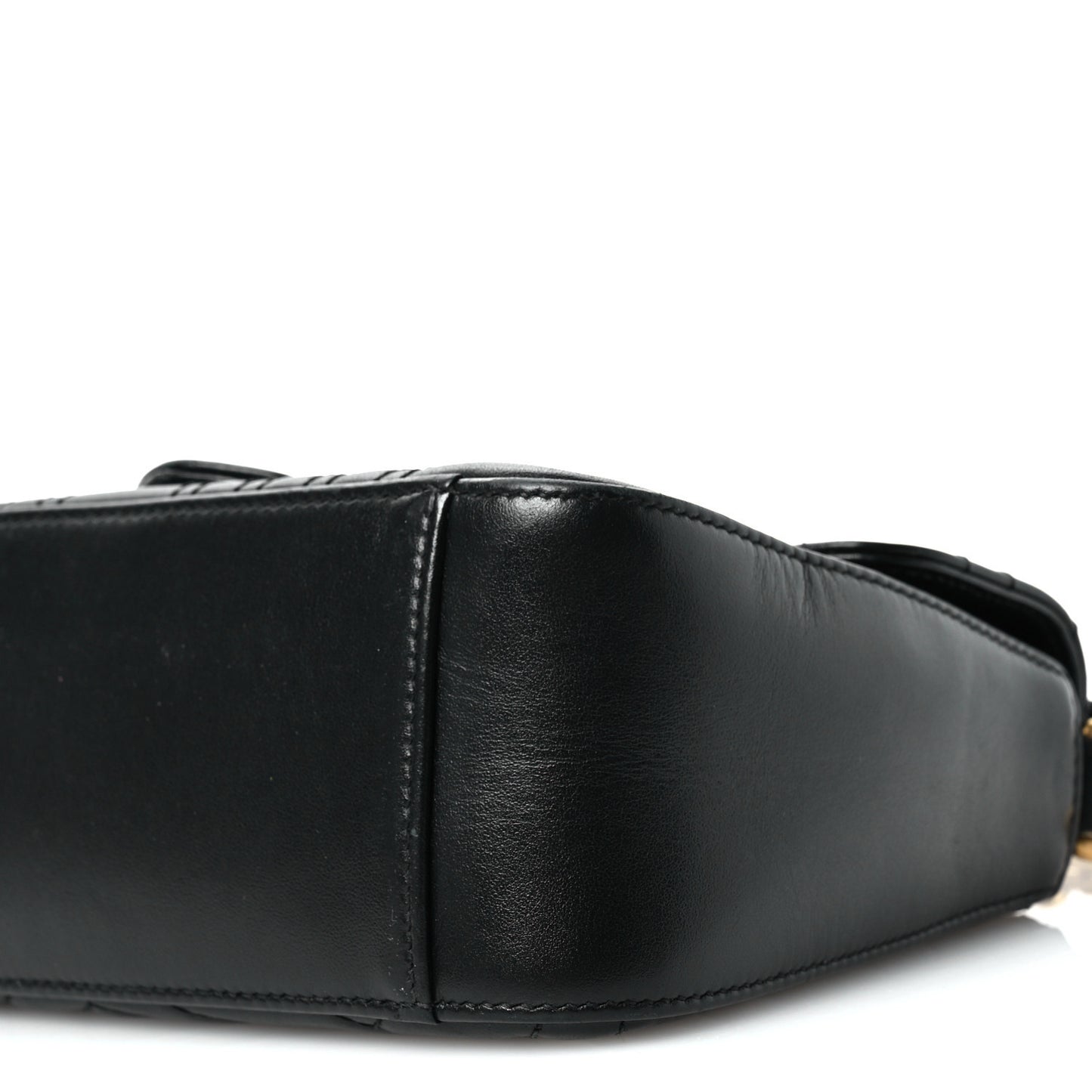 Calfskin Matelasse Mini GG Marmont Top Handle Shoulder Bag Black