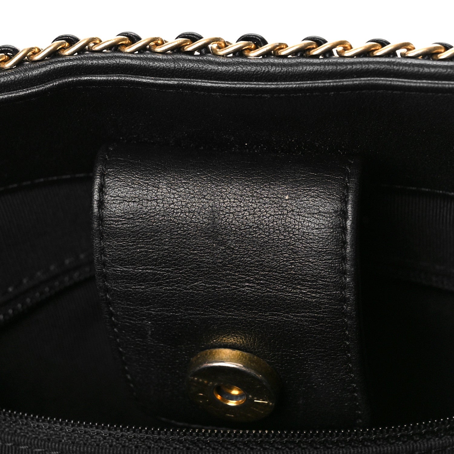 Chanel Calfskin Quilted Chain Lines Shopping Tote Black 10 of 10