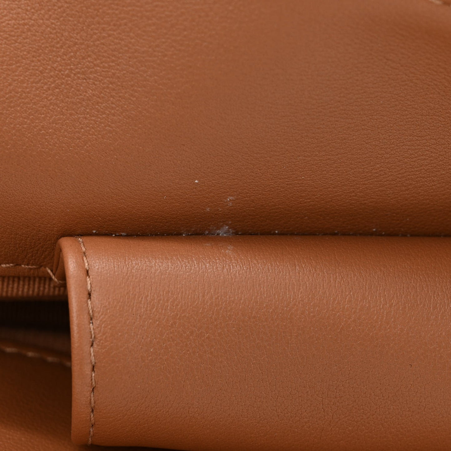 Calfskin Stitched Large Shopping Bag Brown
