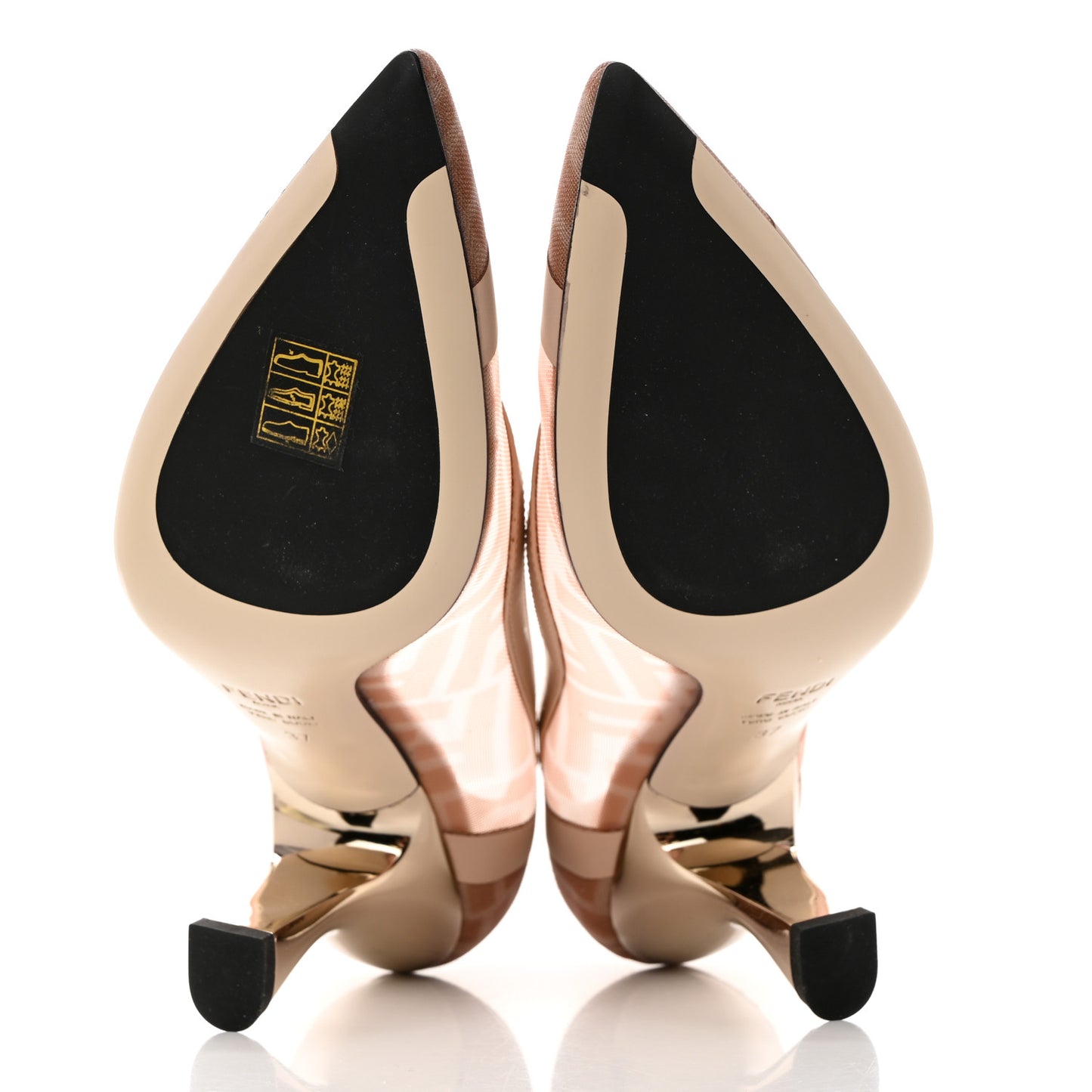 Technical Mesh Vitello Gommato FF Colibri 85mm Pumps 37 Rose Nudo