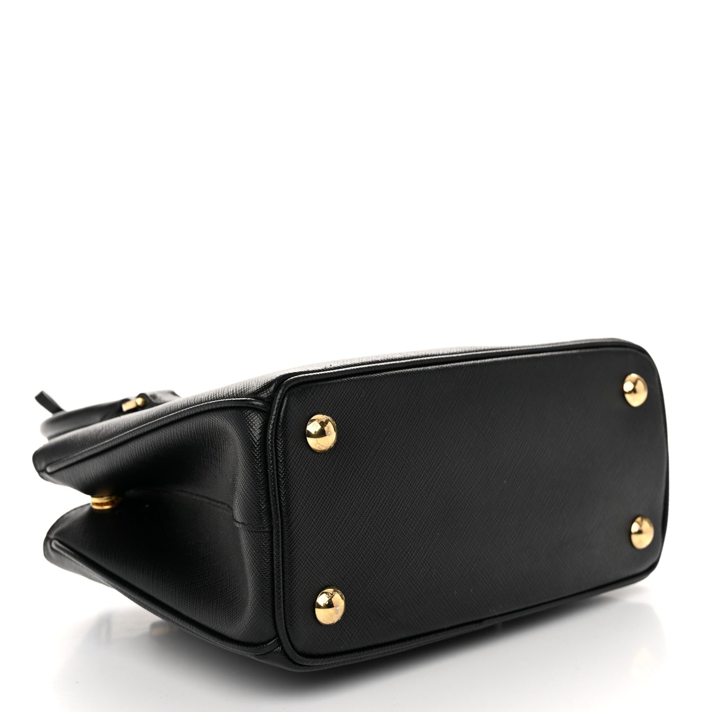 Saffiano Lux Micro Galleria Shoulder Bag Black