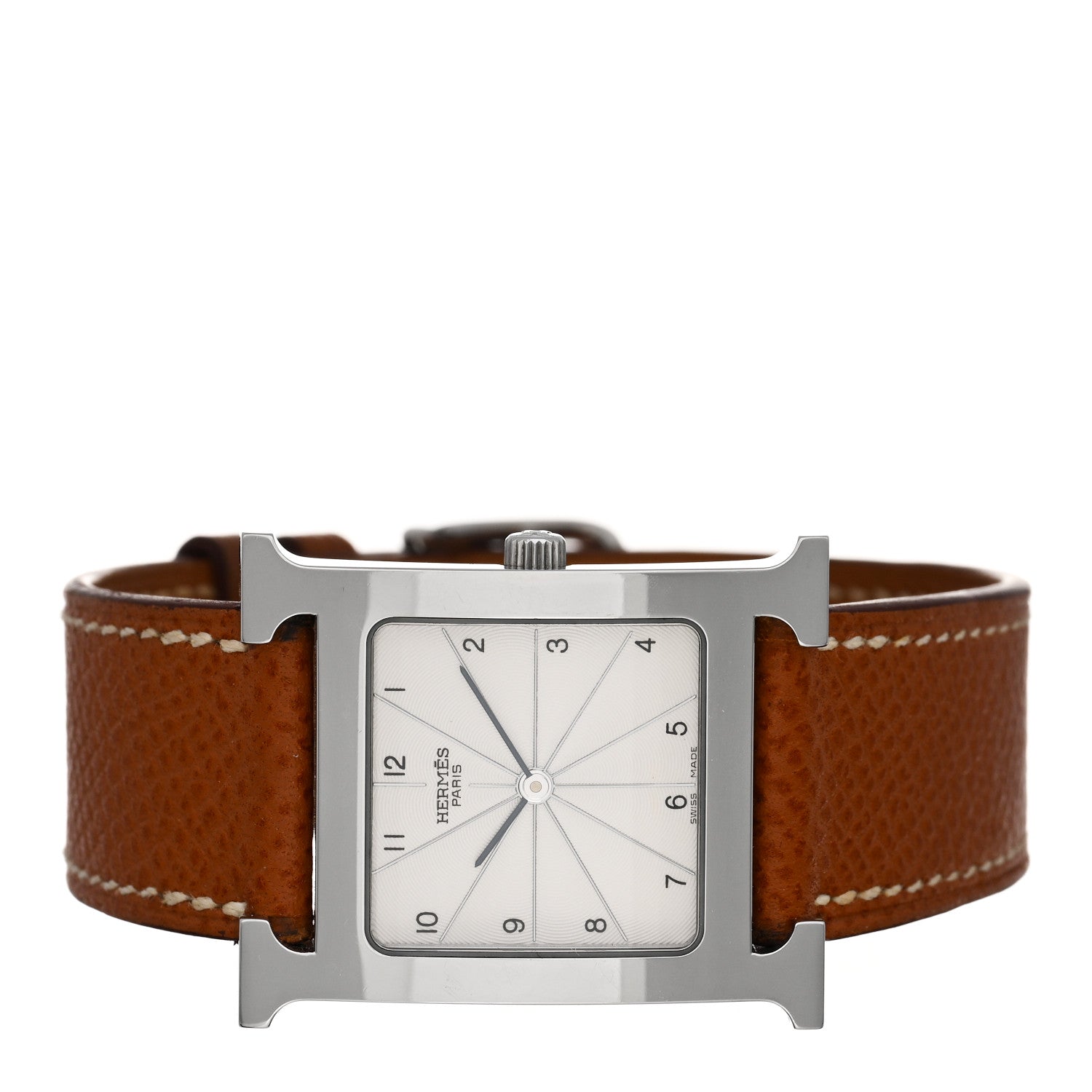 Hermes Stainless Steel Epsom 26mm Heure H Hour Quartz Watch Gold 2 of 4