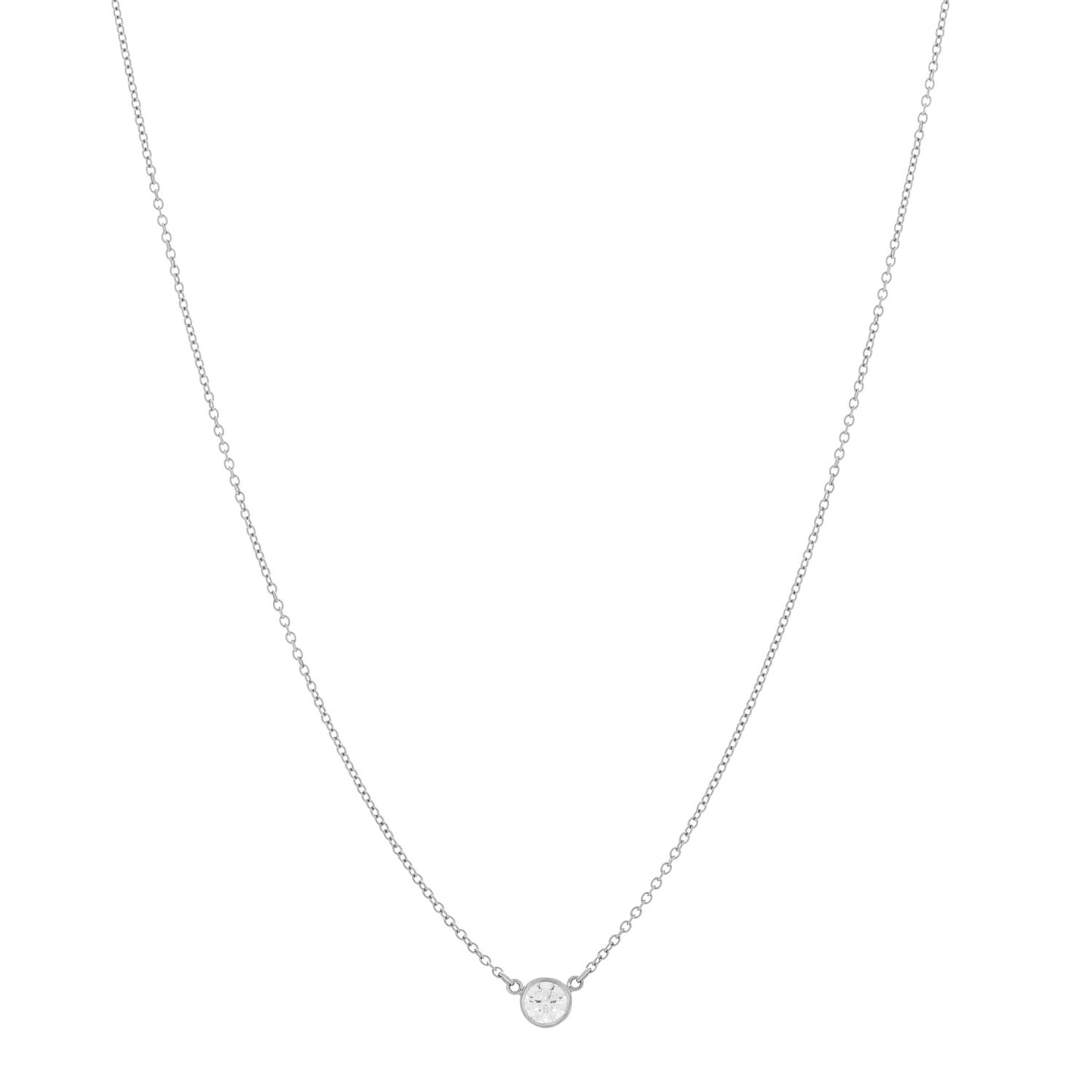 Platinum Diamond .24ct Elsa Peretti Diamonds By The Yard Pendant Necklace