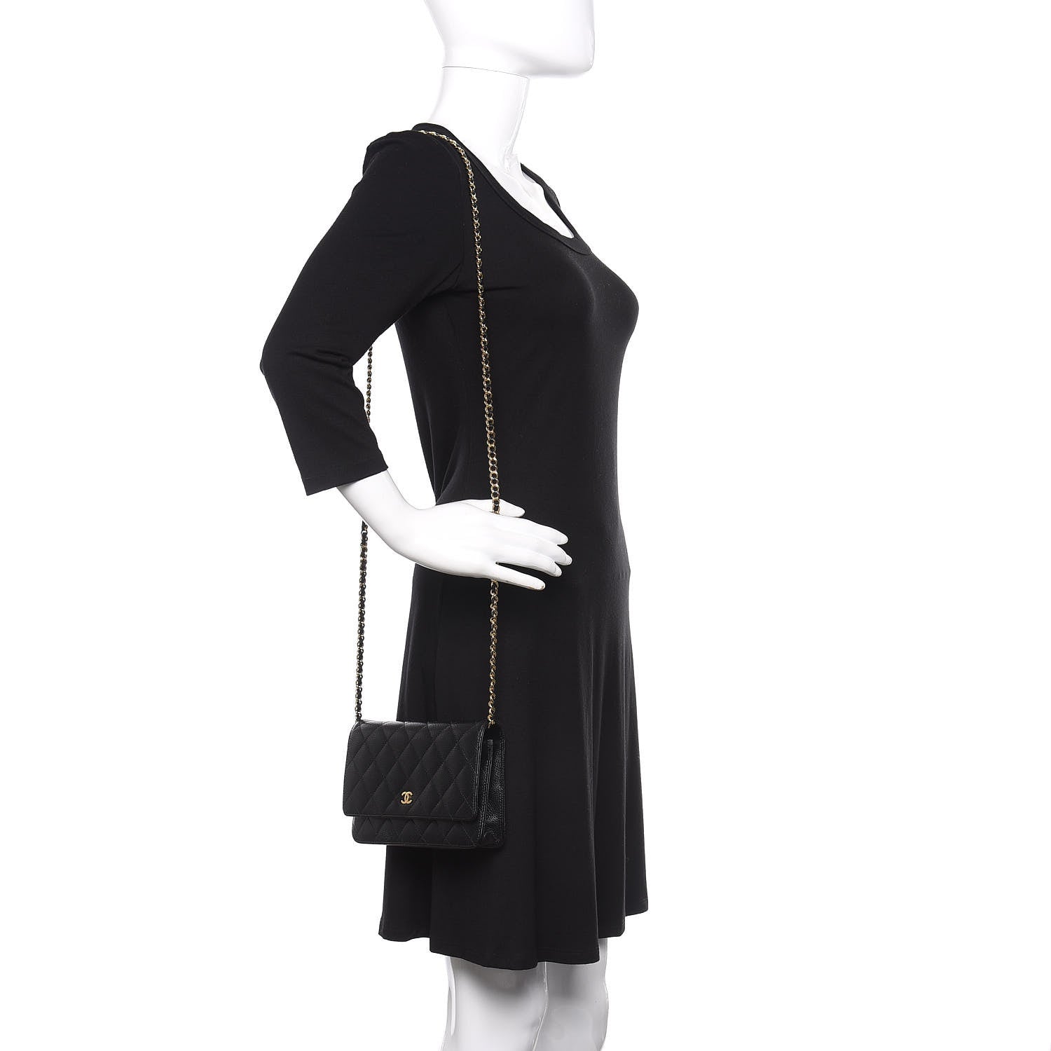 Chanel Caviar Quilted Wallet On Chain WOC Black 2 of 10