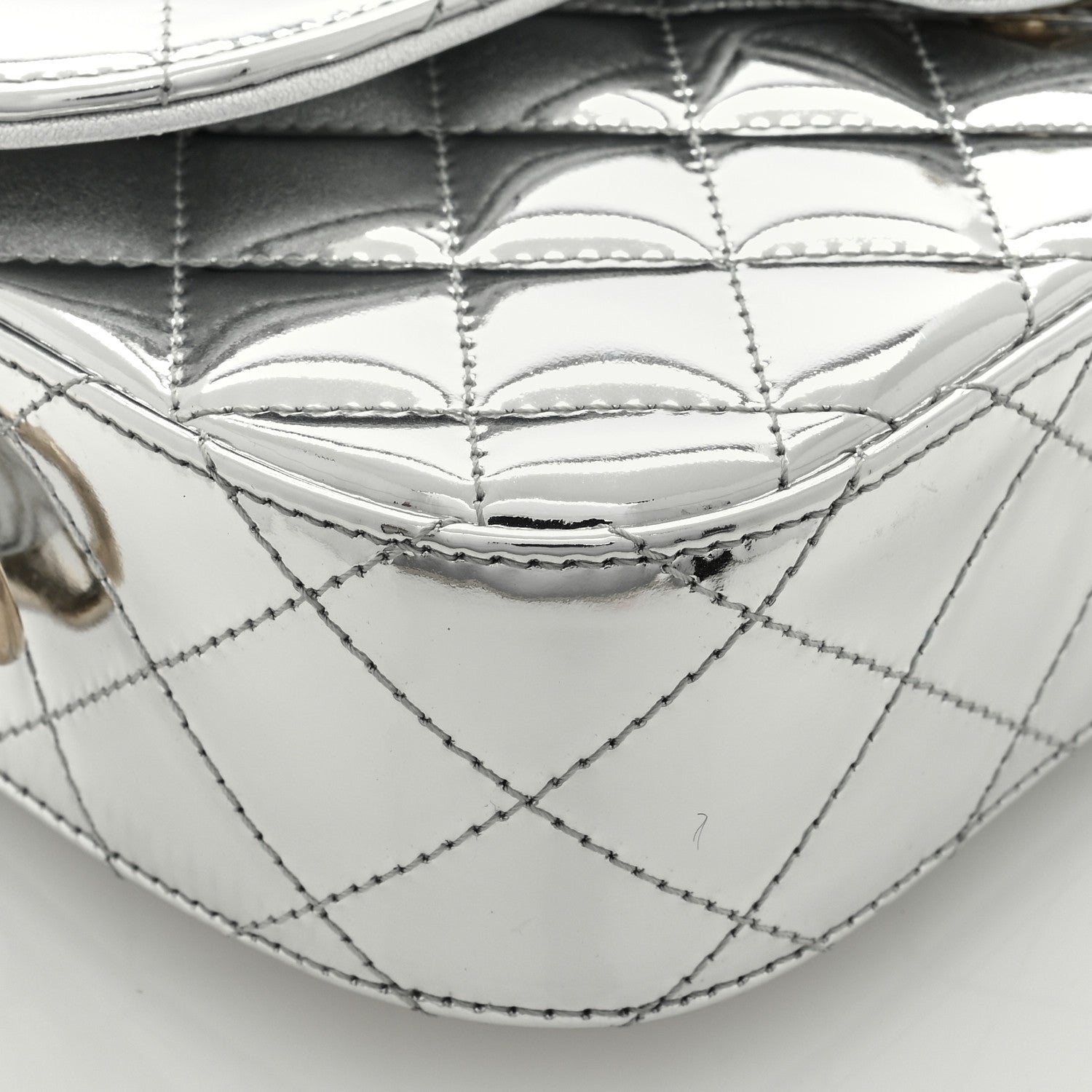 Chanel Mirror Calfskin Metallic Calfskin Medium Hollywood Boulevard Flap With Star Coin Purse Silvery 9 of 11