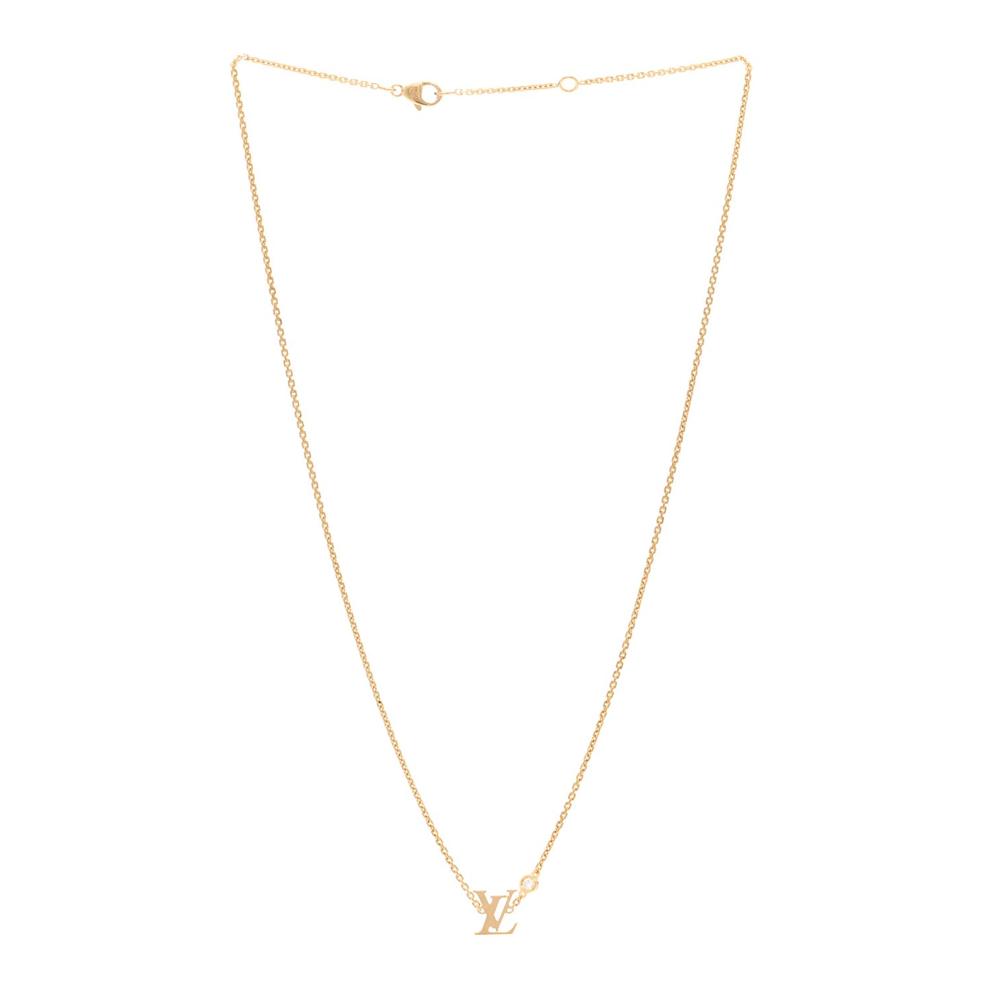 18K Yellow Gold Diamond Idylle Blossom LV Pendant Necklace