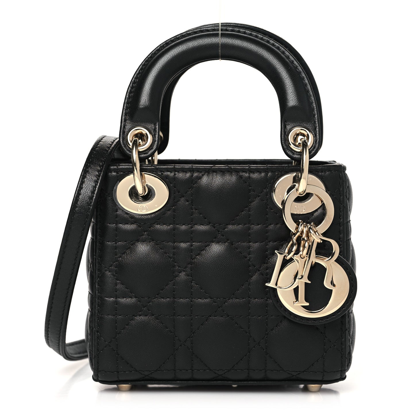 Lambskin Cannage Micro Lady Dior Black