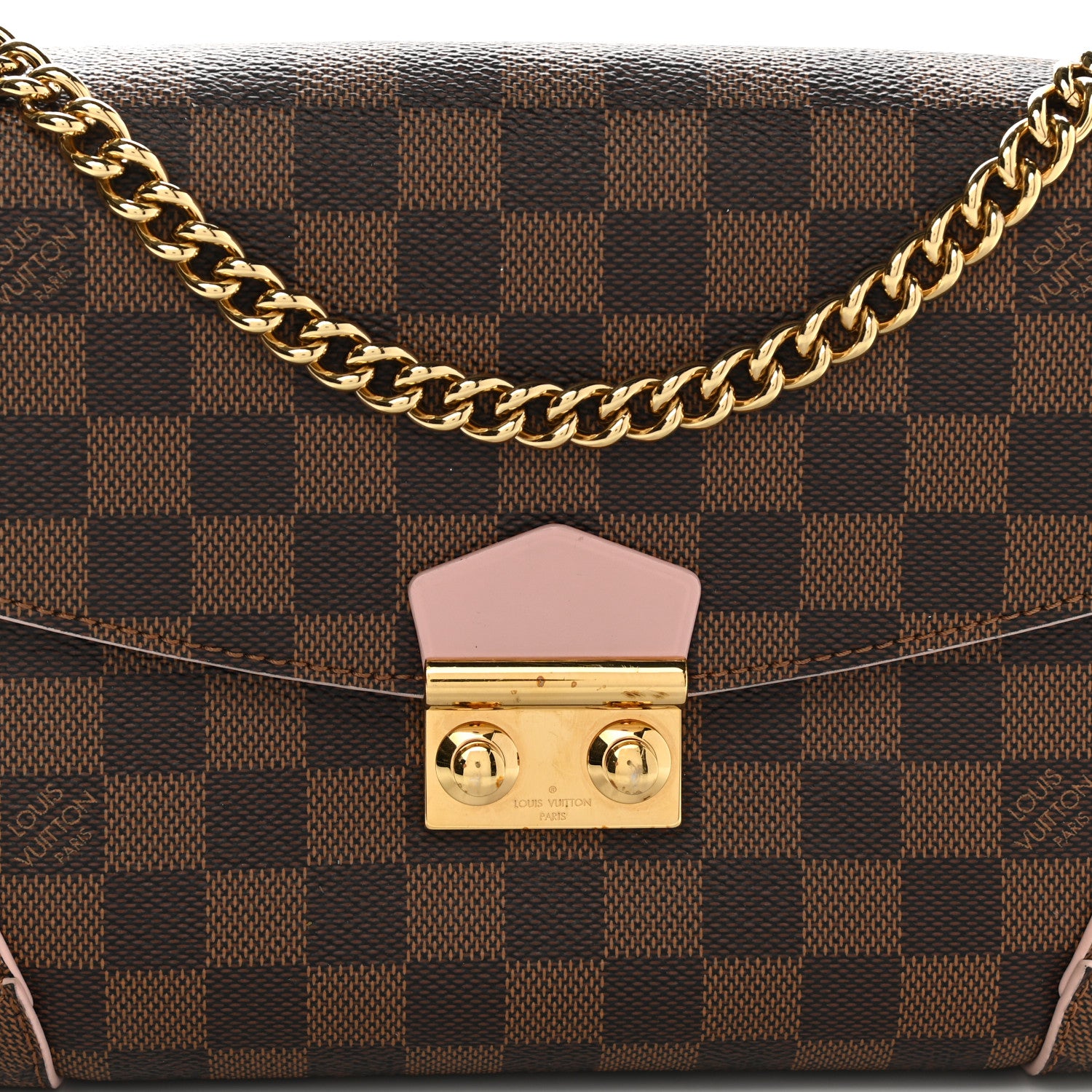 Louis Vuitton Damier Ebene Caissa Clutch Rose Ballerine 7 of 10