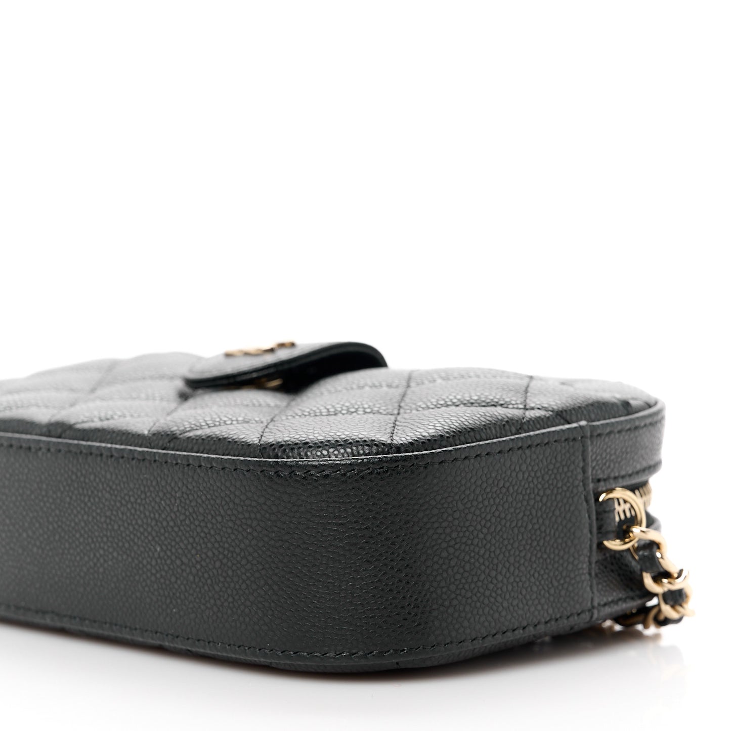 Caviar Quilted Chain Camera Bag Black