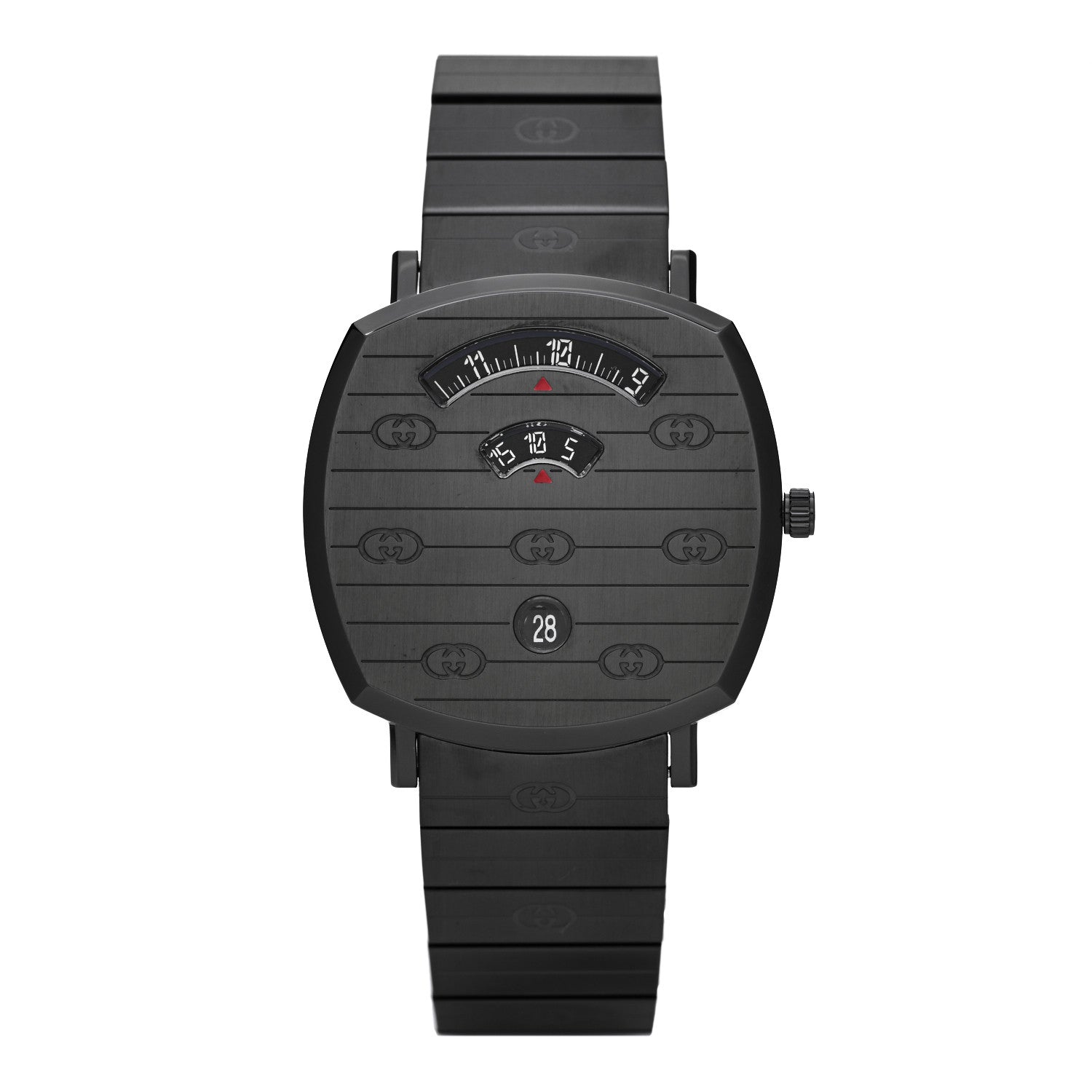 Gucci PVD Stainless Steel 38mm Grip Quartz Watch Black 1620666
