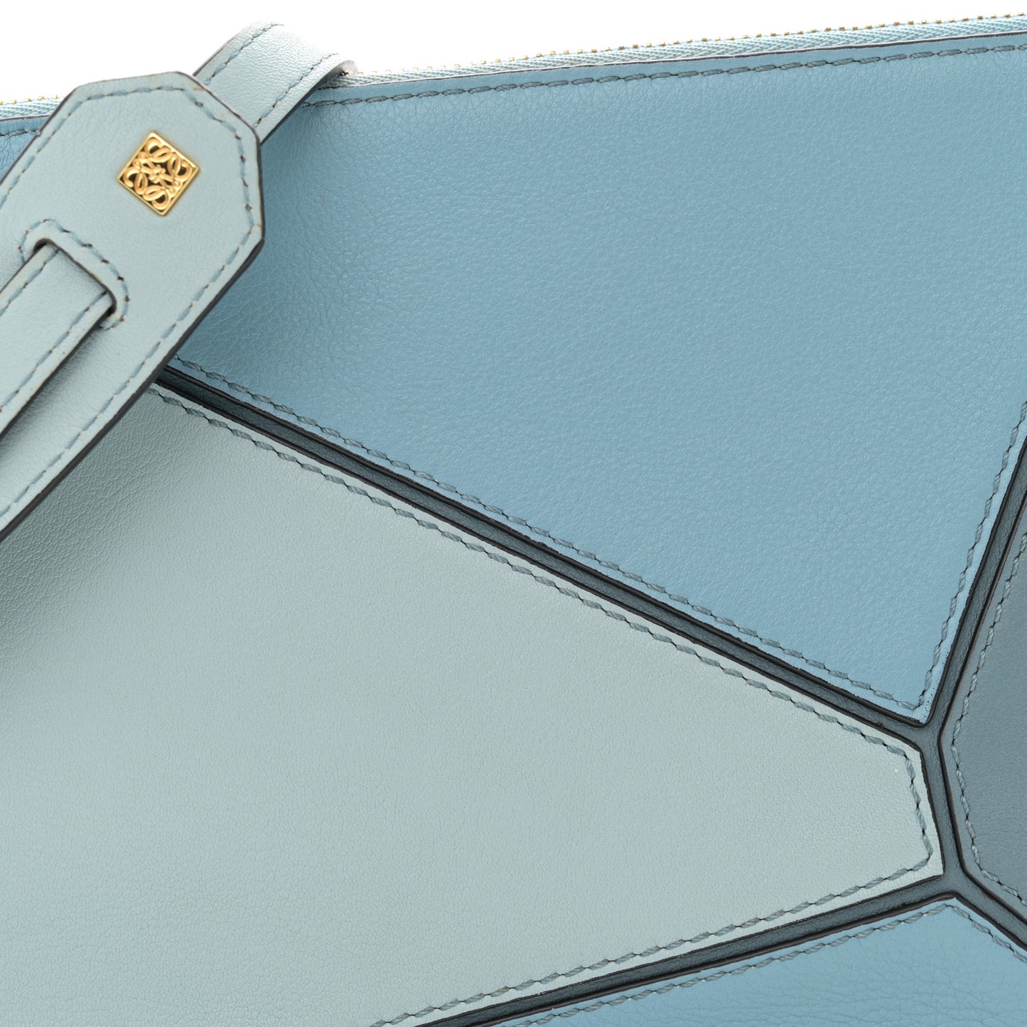 Calfskin Mini Puzzle Crossbody Bag Stone Blue