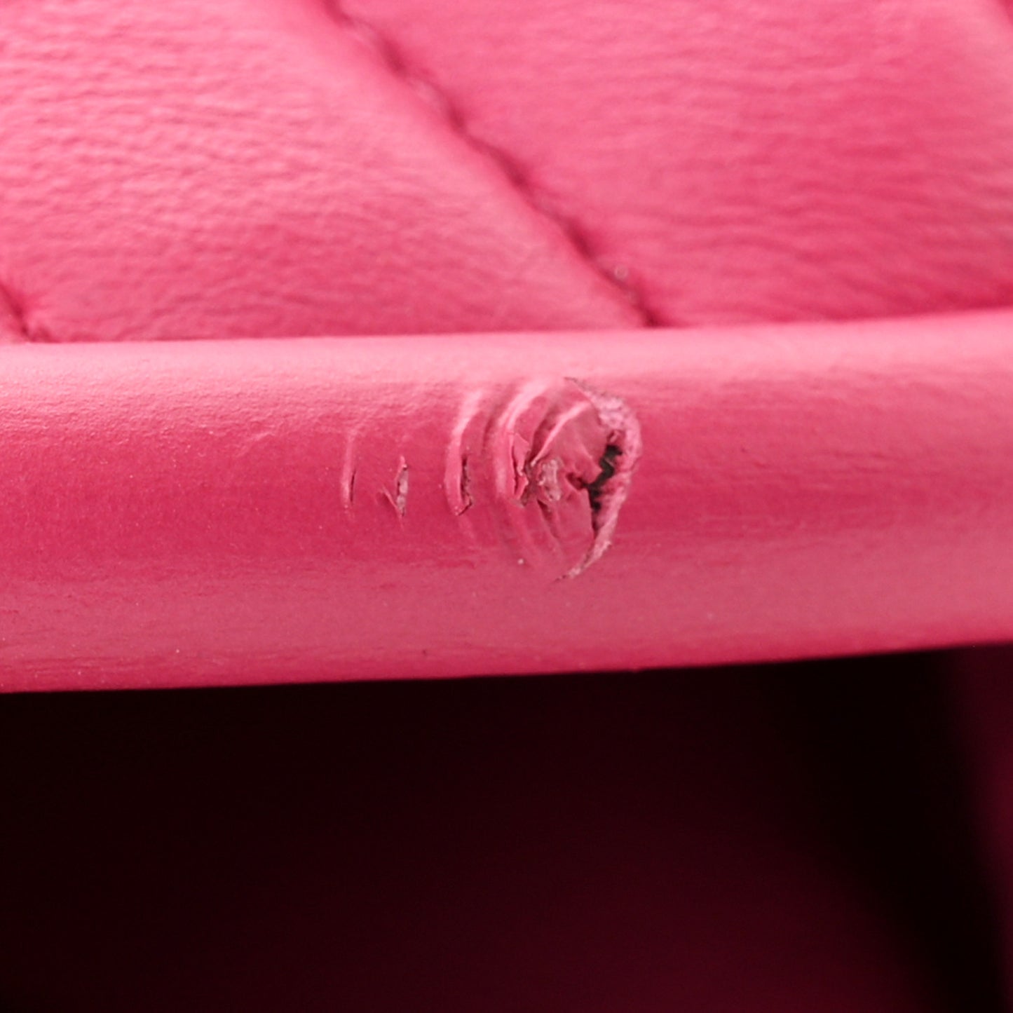 Lambskin Chevron Quilted Timeless Clutch Dark Pink