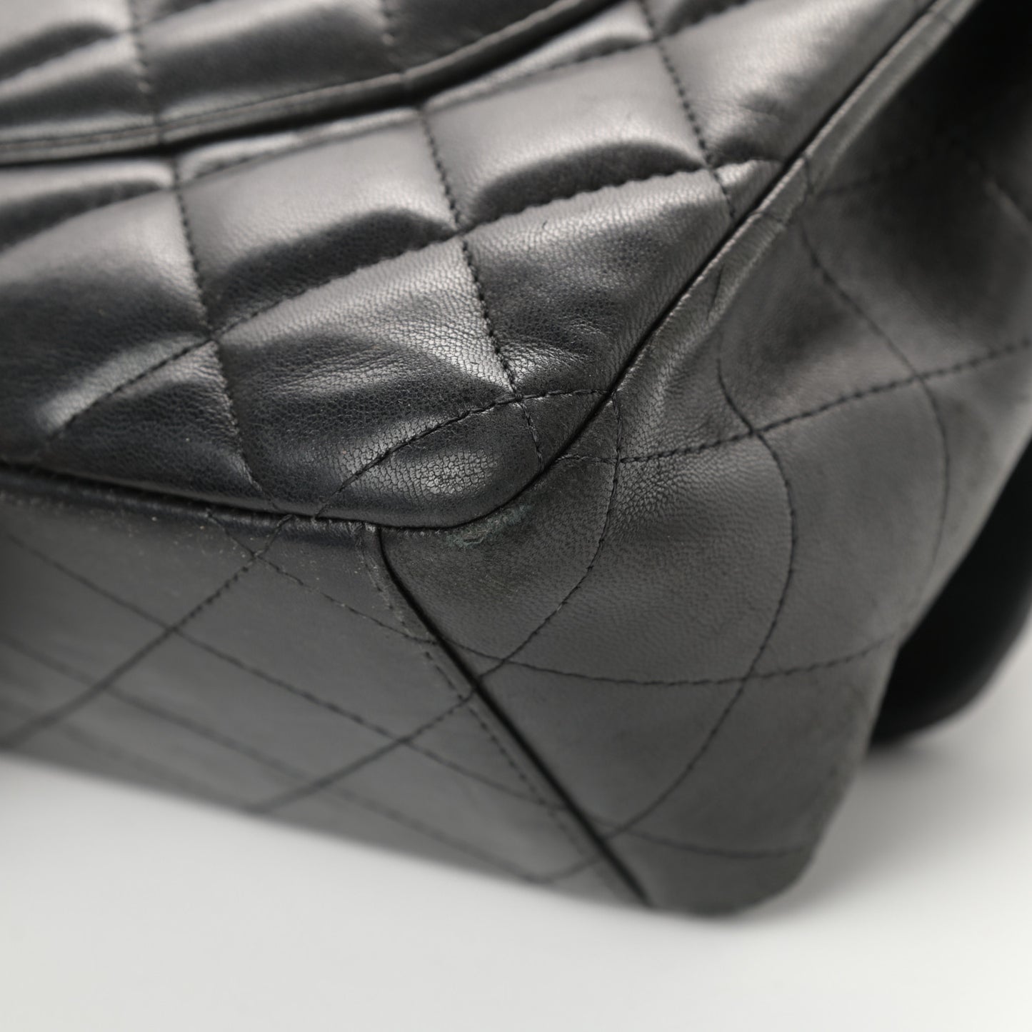 Lambskin Quilted Maxi Double Flap Black